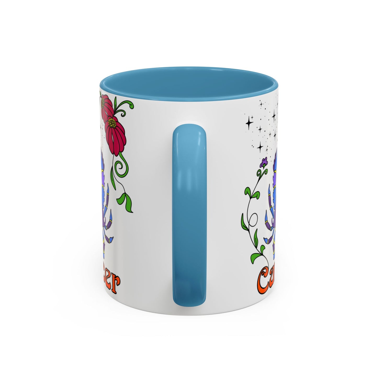 Cancer star sign mug, Crab zodiac astrology coffee cup, Horoscope birthday gift mug, Bold retro colourful Design ceramic mug
