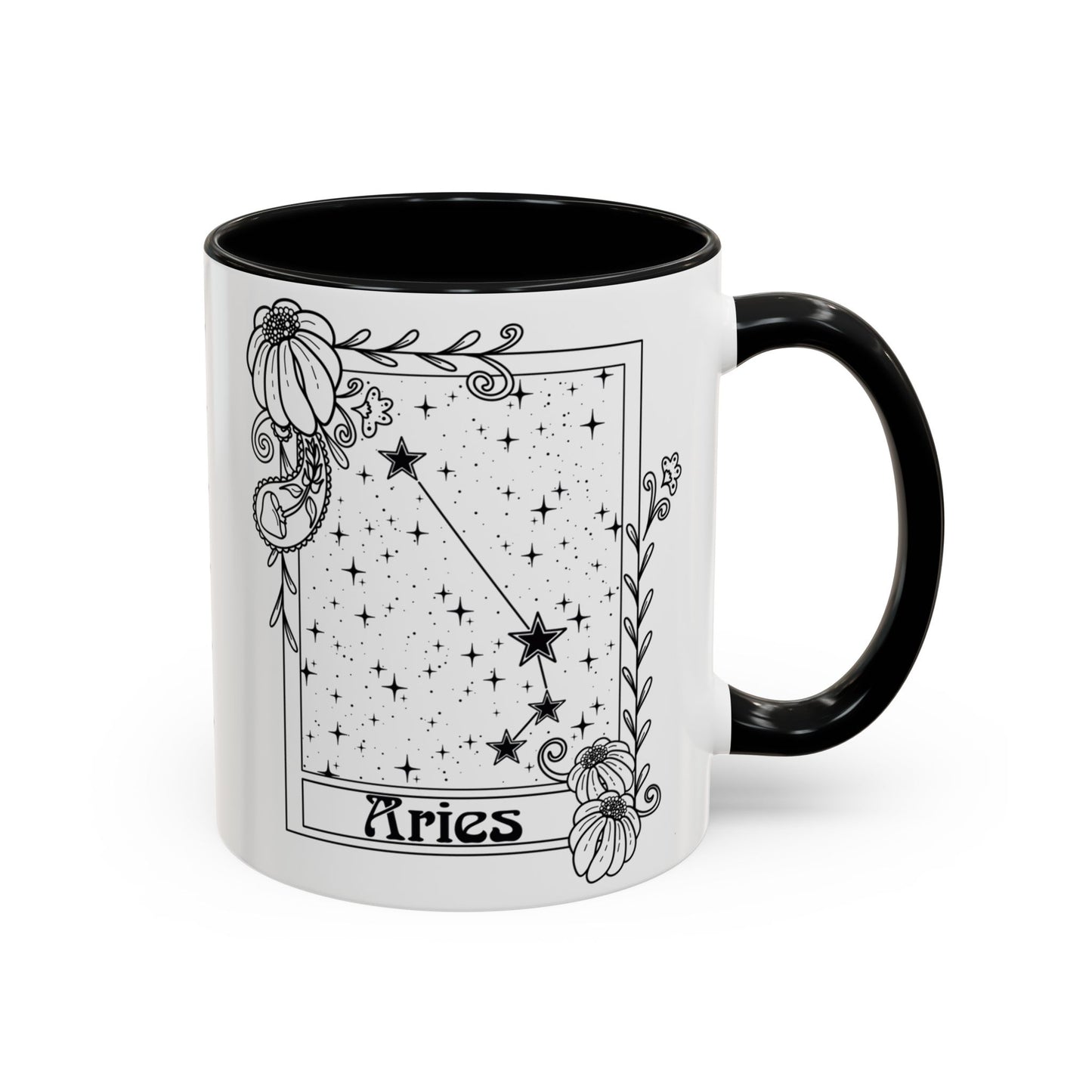 Aries Constellation mug, Zodiac astrology coffee cup, Horoscope birthday gift mug, Star sign tarot card ceramic mug