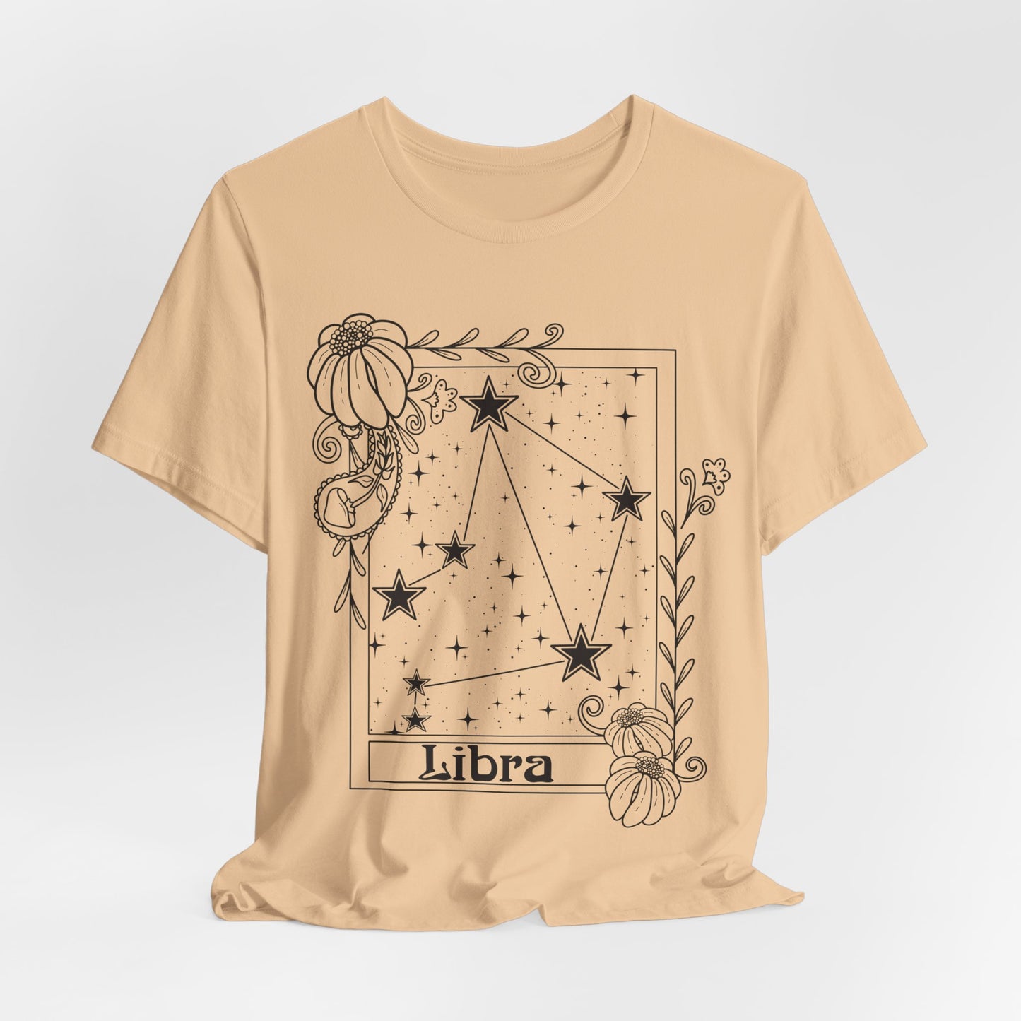 Libra Constellation T-Shirt, Zodiac astrology top, Horoscope birthday gift Tee, Star sign tarot card design tshirt