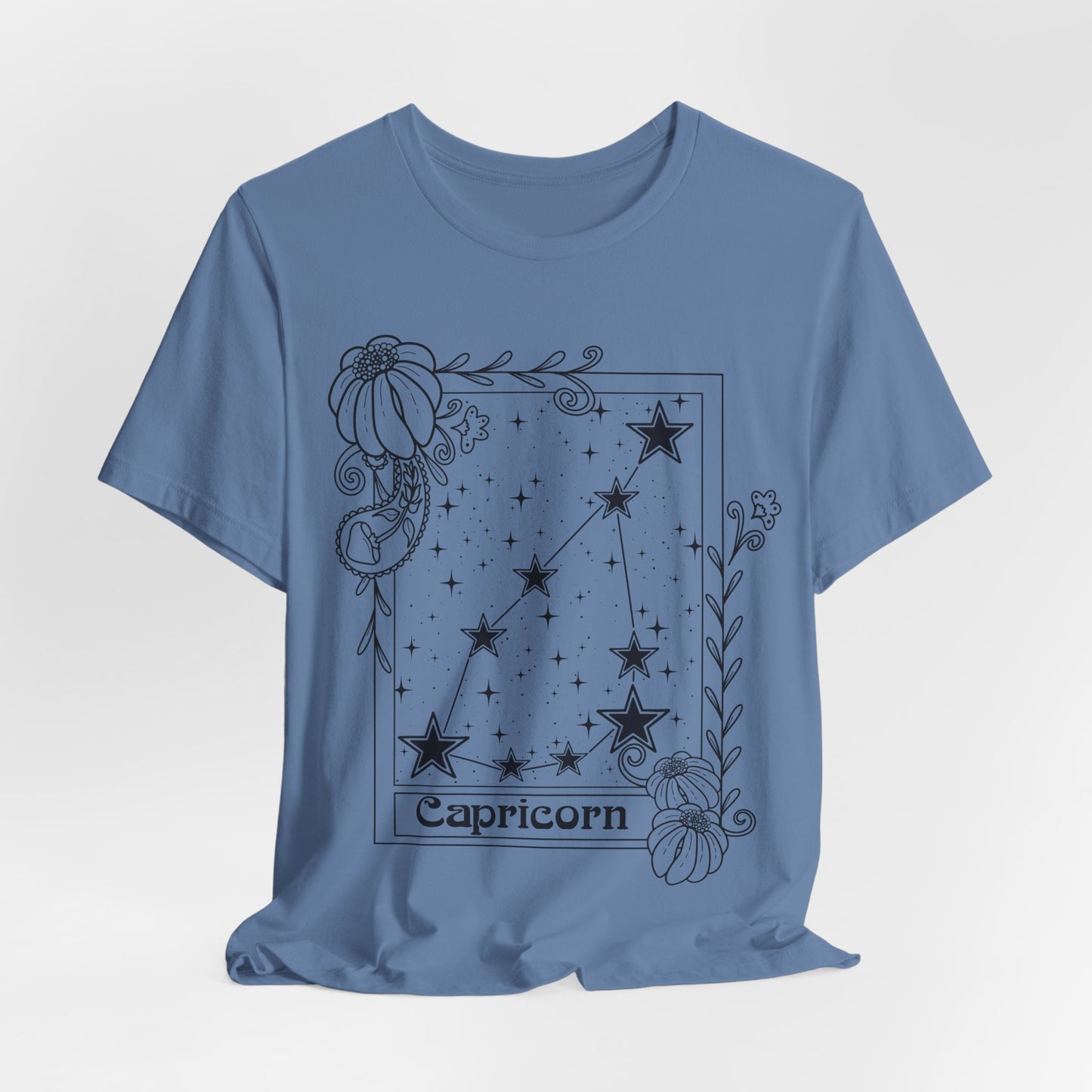 Capricorn Constellation T-Shirt, Zodiac astrology top, Horoscope birthday gift Tee, Star sign tarot card design tshirt