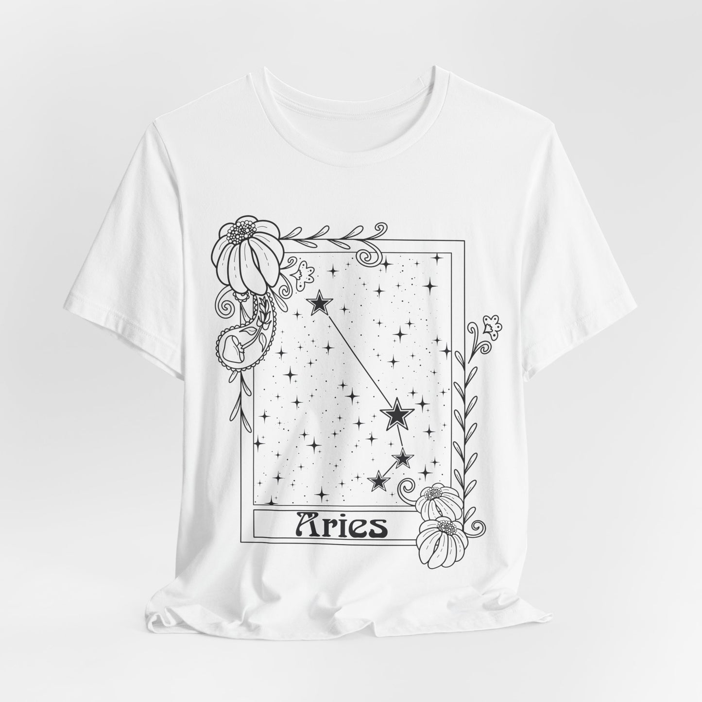 Aries Constellation T-Shirt, Zodiac astrology top, Horoscope birthday gift Tee, Star sign tarot card design tshirt