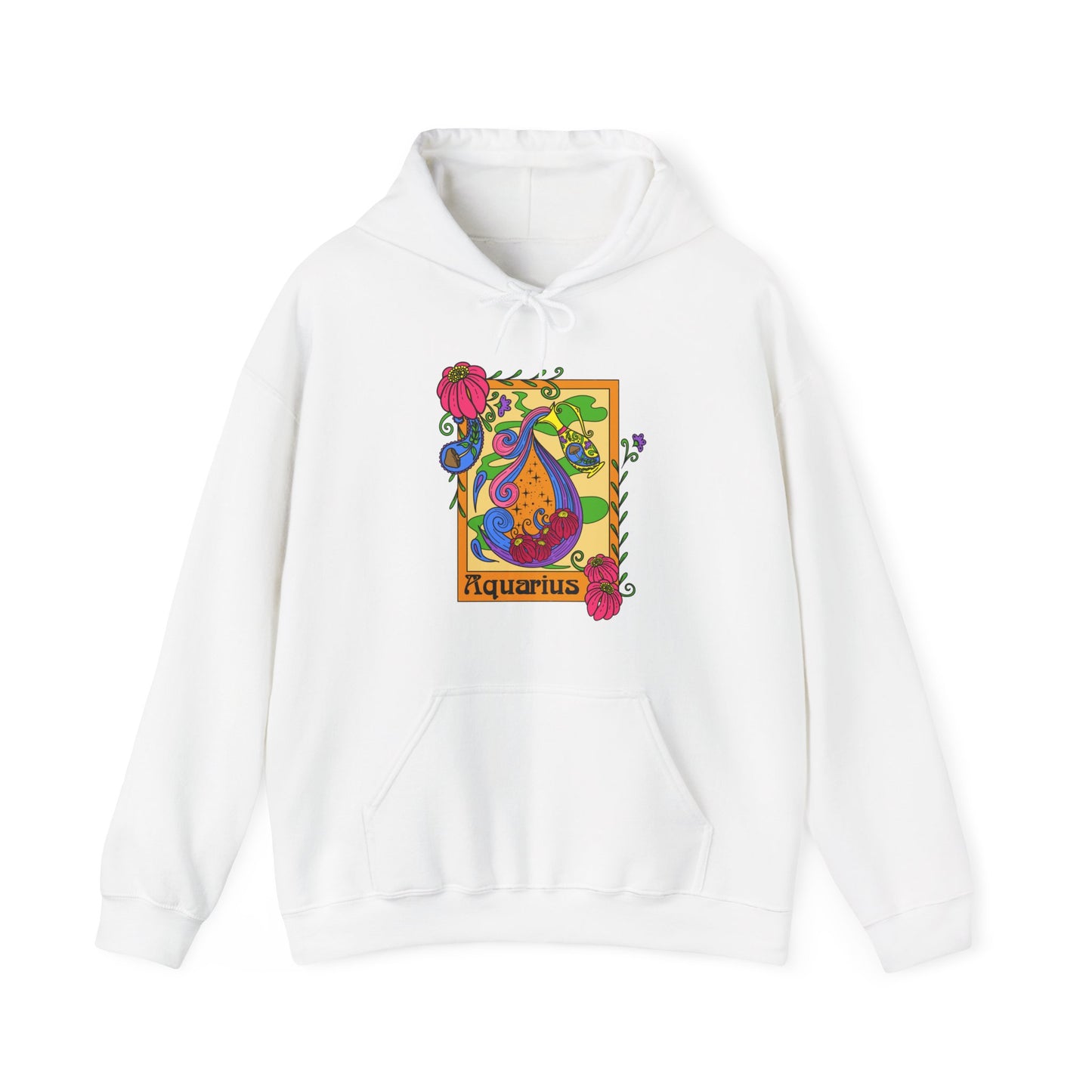 Aquarius star sign Hoodie, Ram zodiac astrology Jumper, Horoscope birthday gift sweatshirt, Bold retro colourful Design top