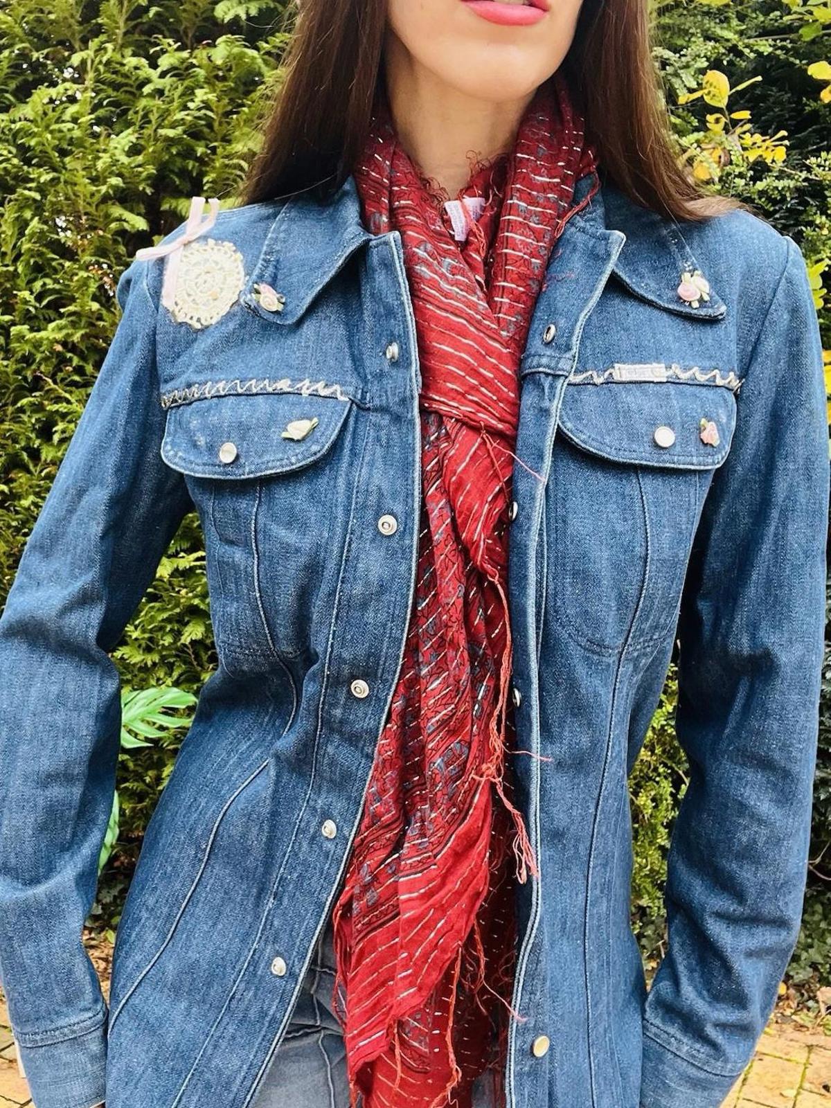 Vintage 1970s Denim Jacket Reworked Donothing Sedgefield Retro Festival Coat 10