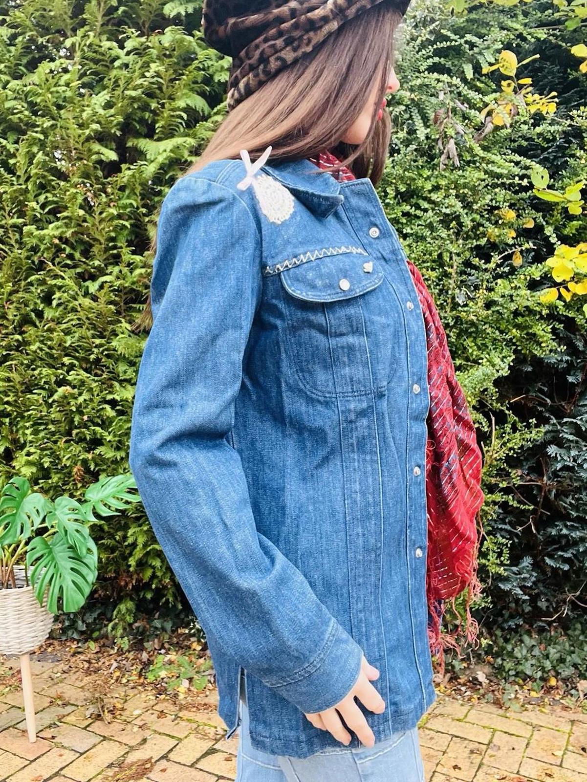 Vintage 1970s Denim Jacket Reworked Donothing Sedgefield Retro Festival Coat 10