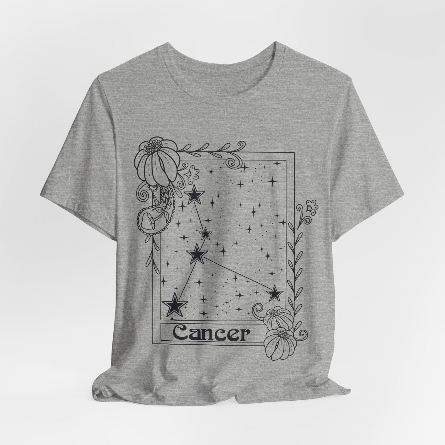 Cancer Constellation T-Shirt, Zodiac astrology top, Horoscope birthday gift Tee, Star sign tarot card design tshirt