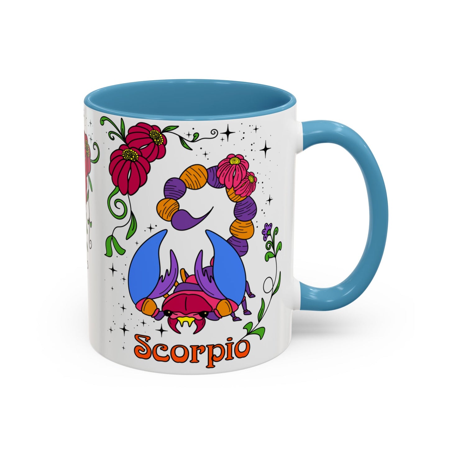 Scorpio star sign mug, Scorpion zodiac astrology coffee cup, Horoscope birthday gift mug, Bold retro colourful Design ceramic mug
