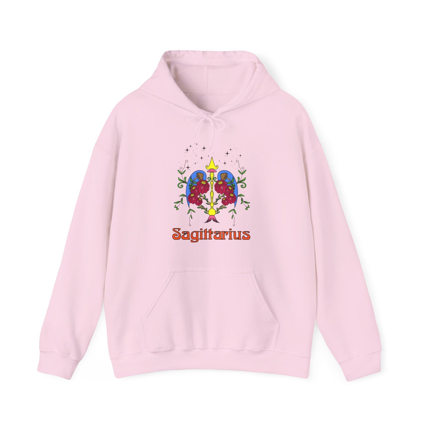 Sagittarius star sign Hoodie, Bow and arrow zodiac astrology Jumper, Horoscope birthday gift sweatshirt, Bold retro colourful Design top