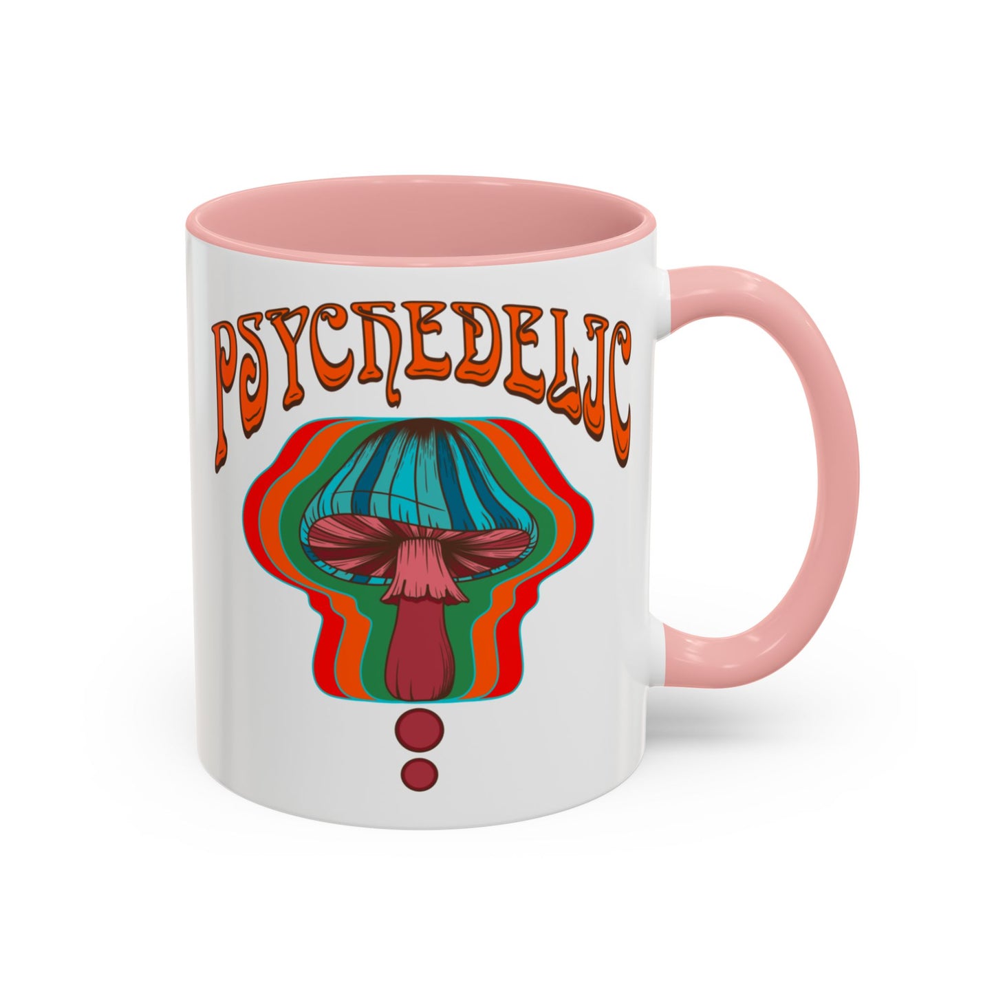 Trippy mushroom mug, hippie retro 60s 70s tea and coffee mug, Psychedelic ceramic drink cup