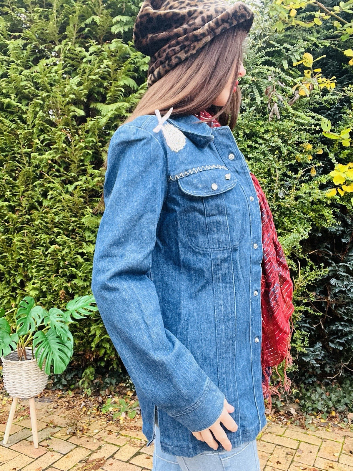 Vintage 1970s Denim Jacket Reworked Donothing Sedgefield Retro Festival Coat S