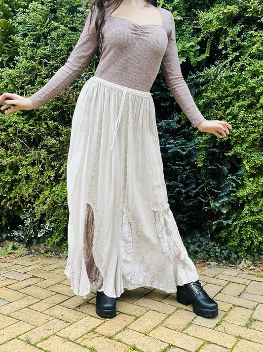 Vintage Y2K Maxi Skirt, Hippie Boho Long Skirt By RAPP Embroidered Whimsigoth 12