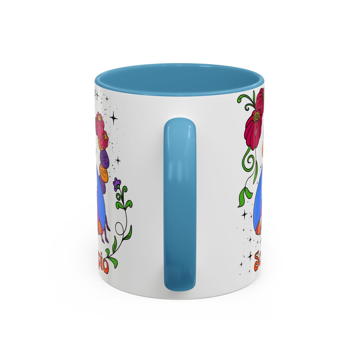 Scorpio star sign mug, Scorpion zodiac astrology coffee cup, Horoscope birthday gift mug, Bold retro colourful Design ceramic mug