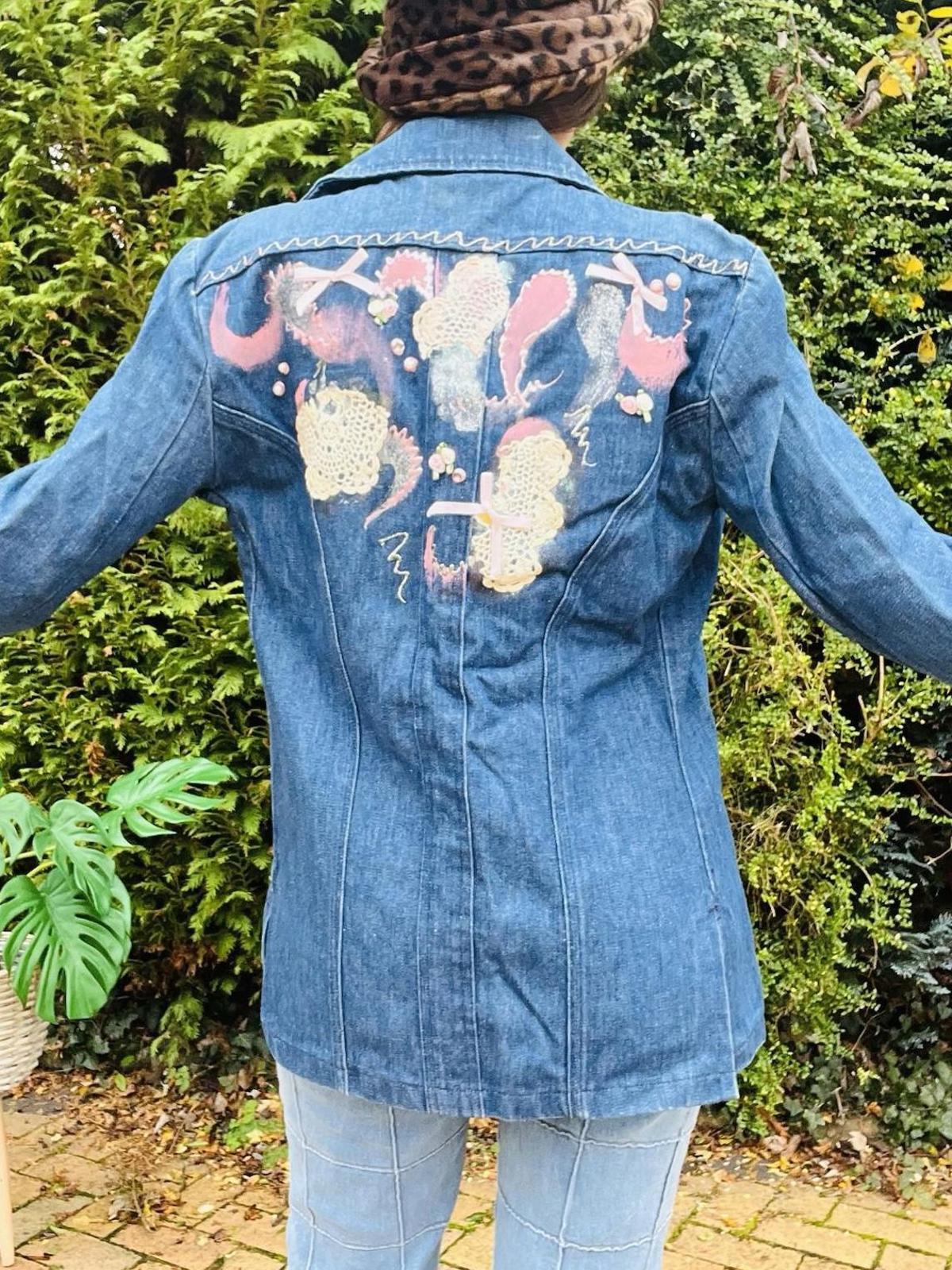 Vintage 1970s Denim Jacket Reworked Donothing Sedgefield Retro Festival Coat 10