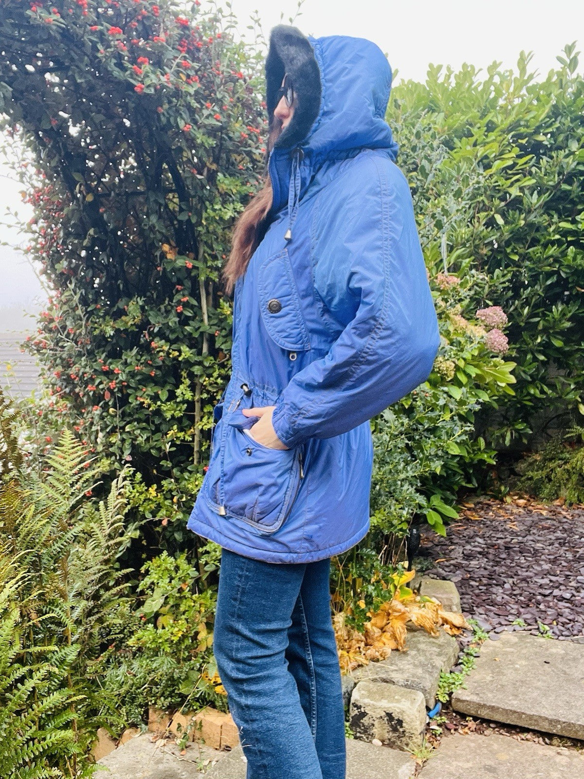 Vintage 90s Ski Jacket By Rodeo Warm Winter Coat With Hood Purple Size 10