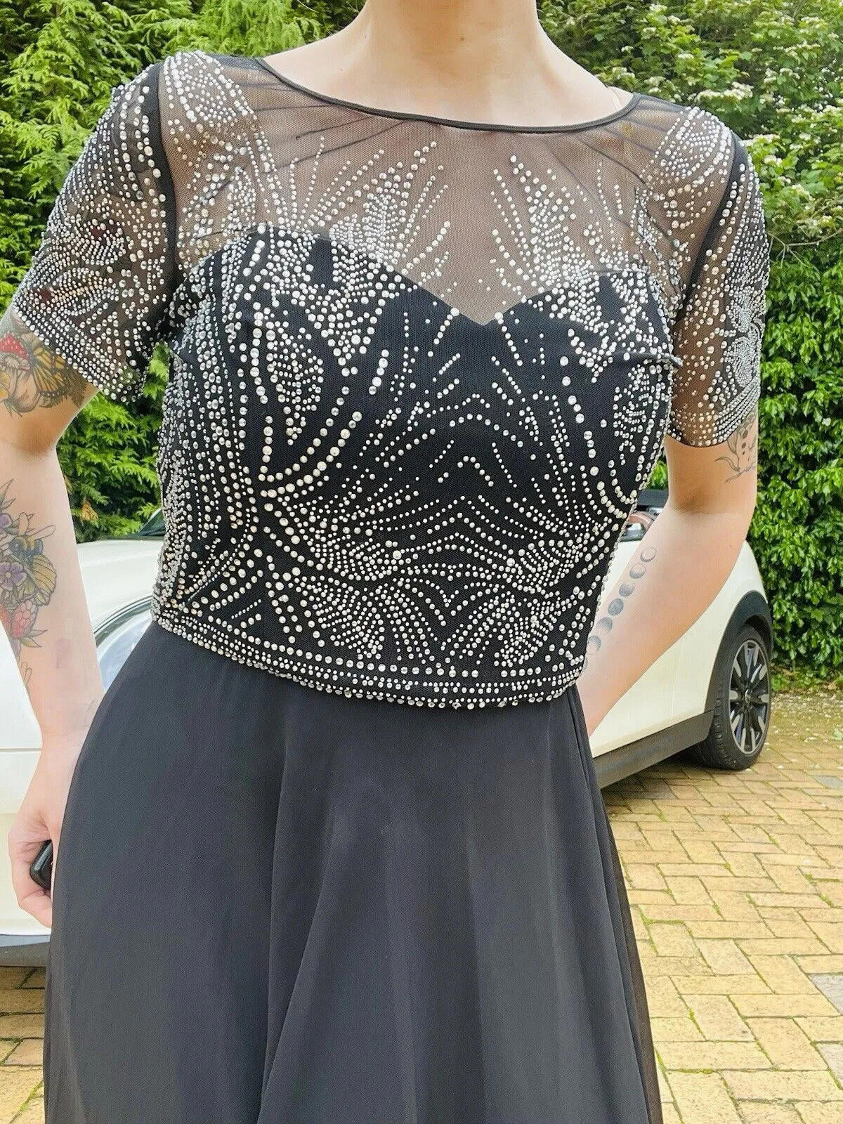 Bulava Embellished Prom Dress Cocktail Party Long Maxi With Slit Black 14 16
