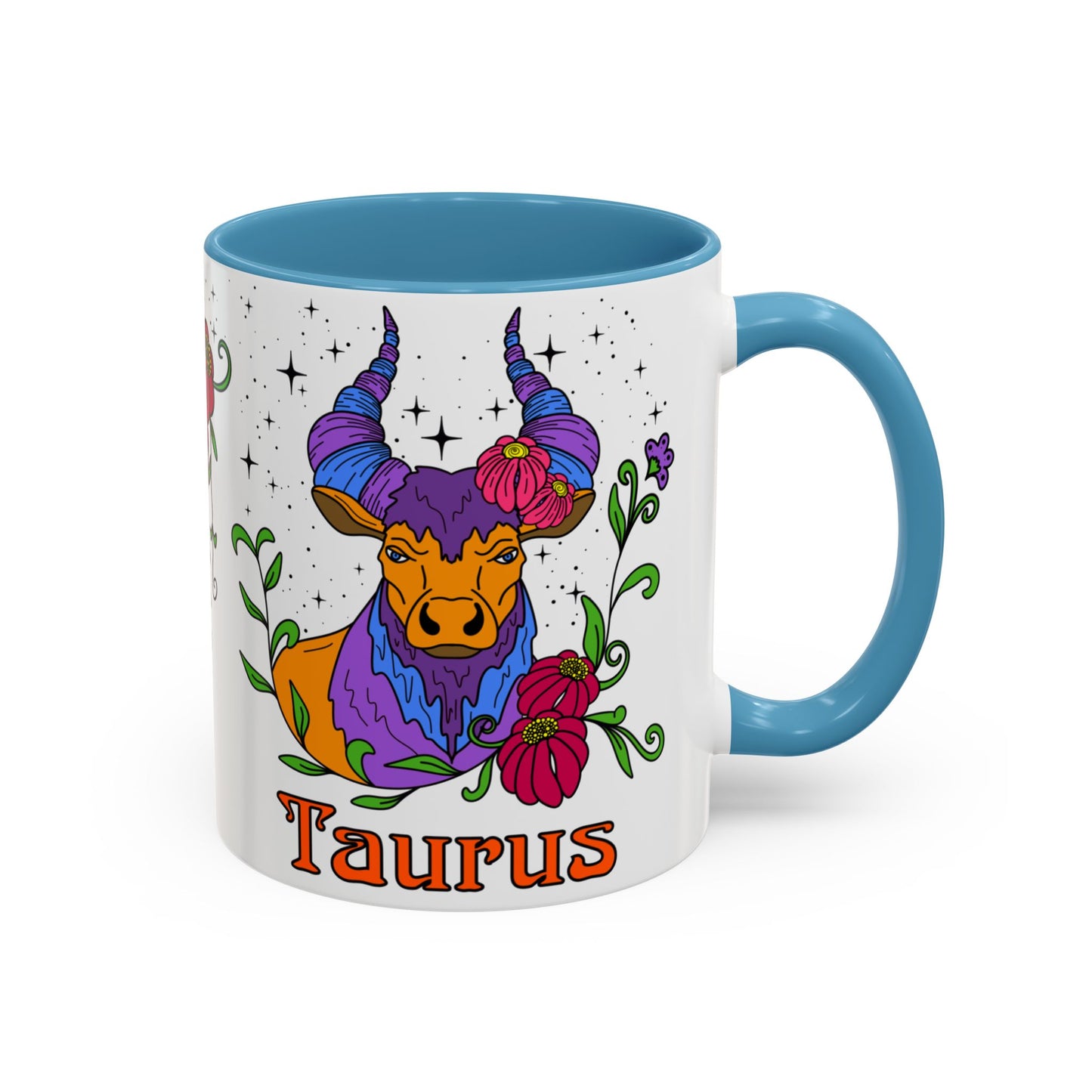 Taurus star sign mug, Bull zodiac astrology coffee cup, Horoscope birthday gift mug, Bold retro colourful Design ceramic mug