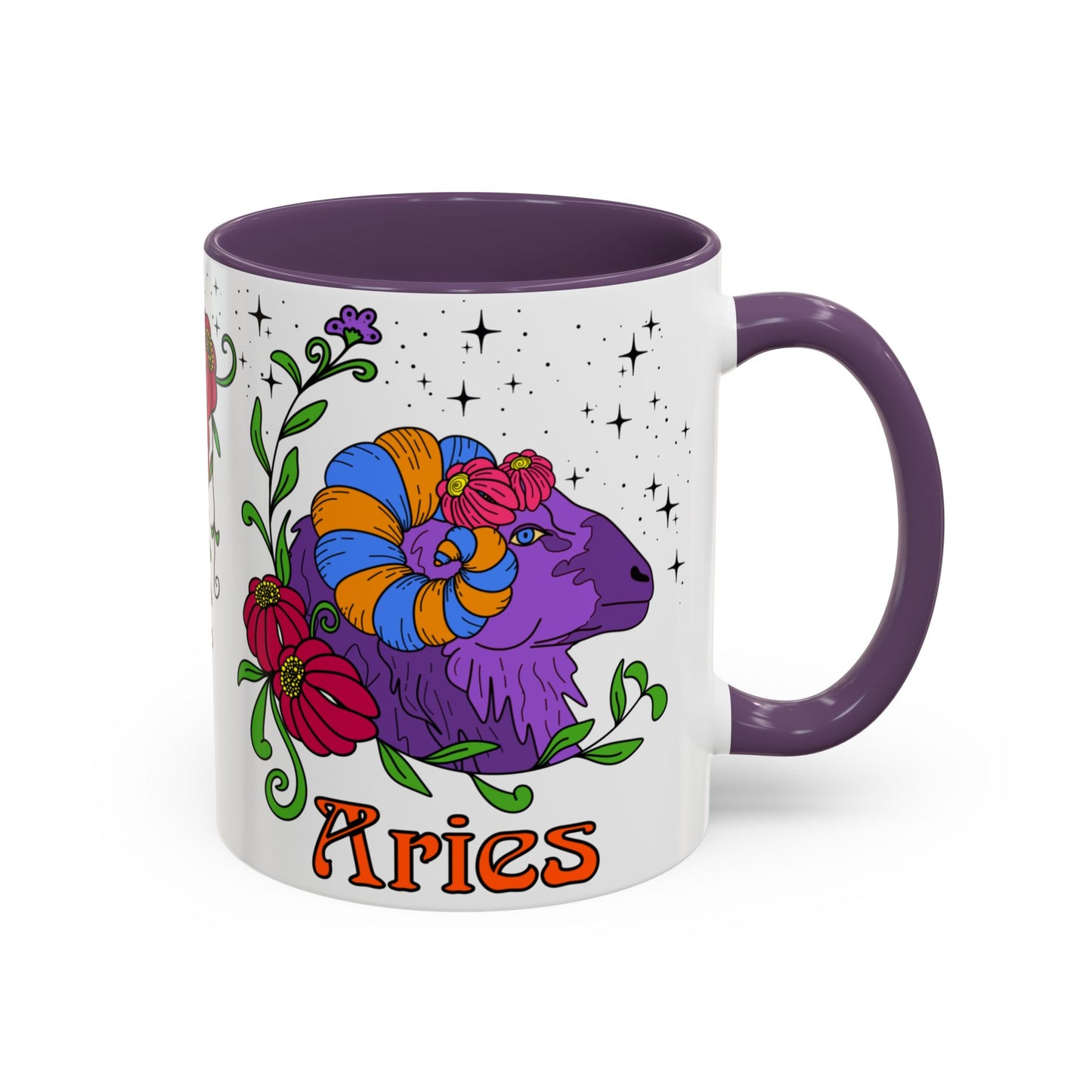 Aries star sign mug, Ram zodiac astrology coffee cup, Horoscope birthday gift mug, Bold retro colourful Design ceramic mug