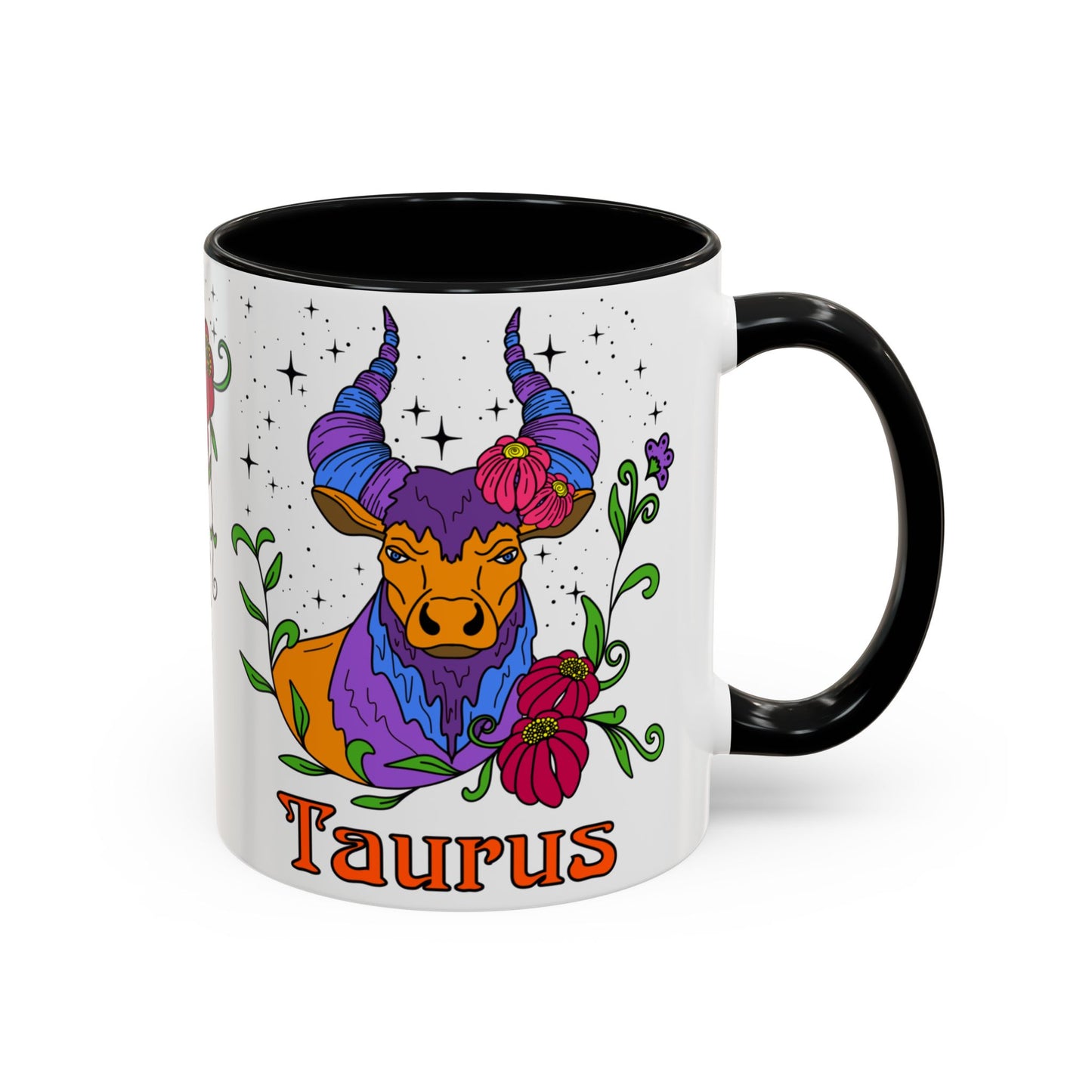 Taurus star sign mug, Bull zodiac astrology coffee cup, Horoscope birthday gift mug, Bold retro colourful Design ceramic mug