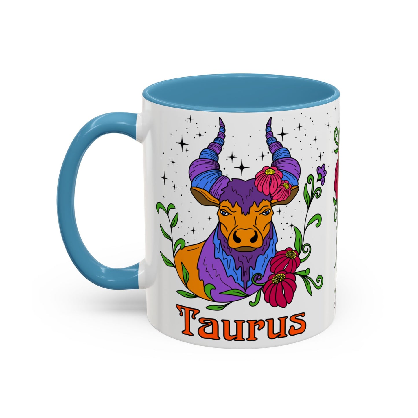 Taurus star sign mug, Bull zodiac astrology coffee cup, Horoscope birthday gift mug, Bold retro colourful Design ceramic mug