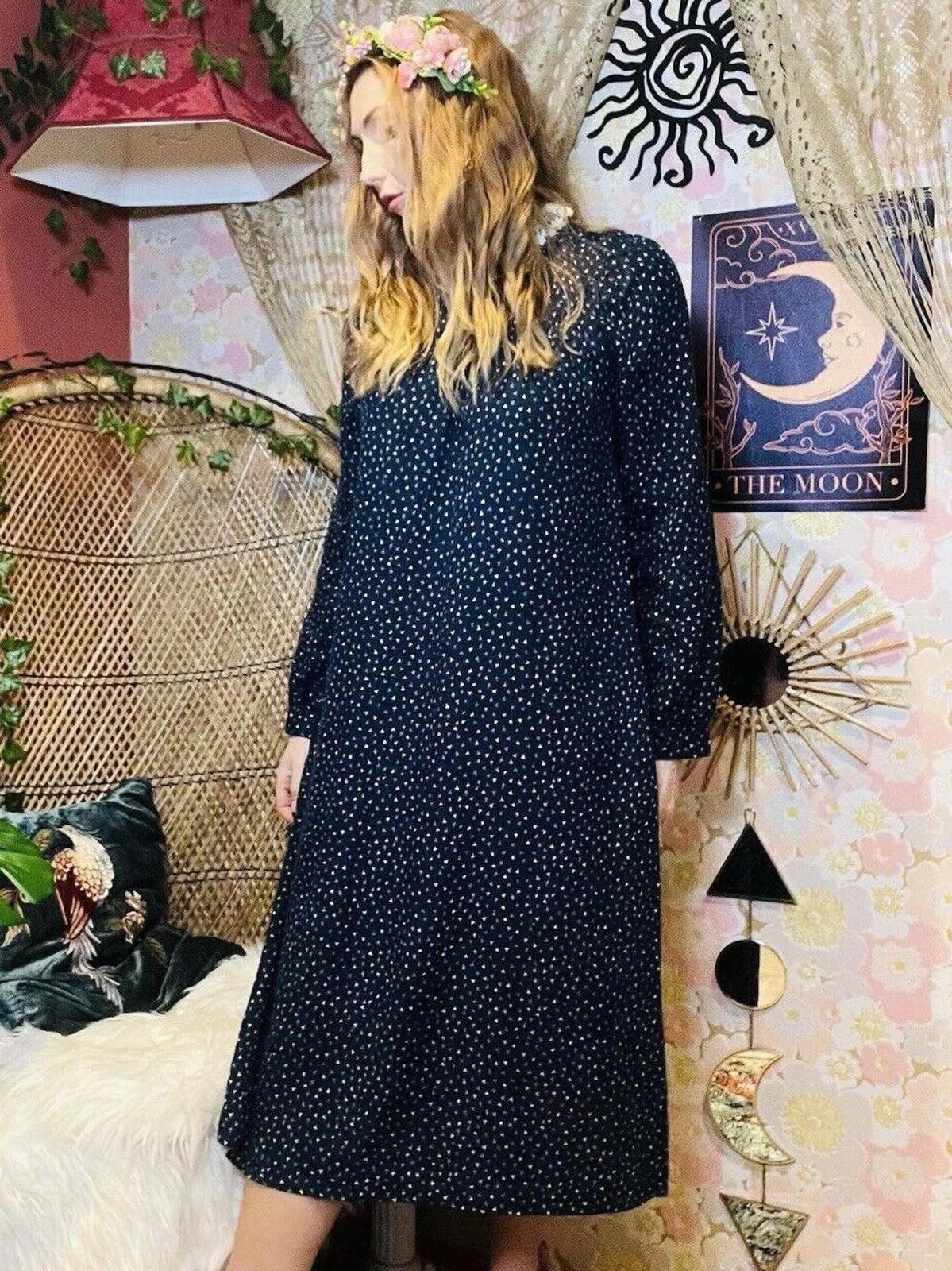 Vintage 1970s Midi Dress By Betty Barclay With Long Sleeves And Lace Collar 8