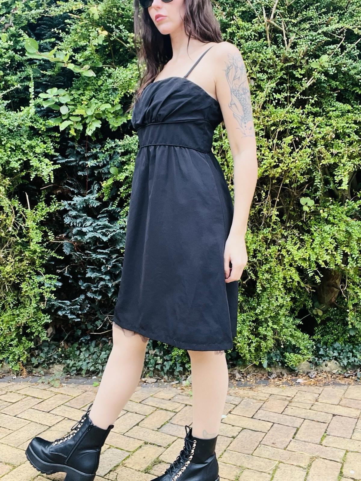 Vintage Y2K Strappy Dress By Esprit Empire Waist Little Black Dress Size 16