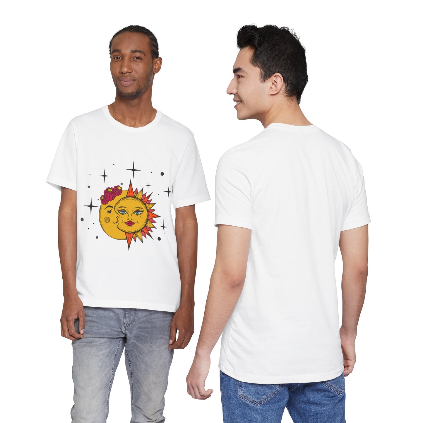 Celestial Sun and Moon T-shirt Boho Stars Tee Galaxy Graphic T Shirt whimsical Top