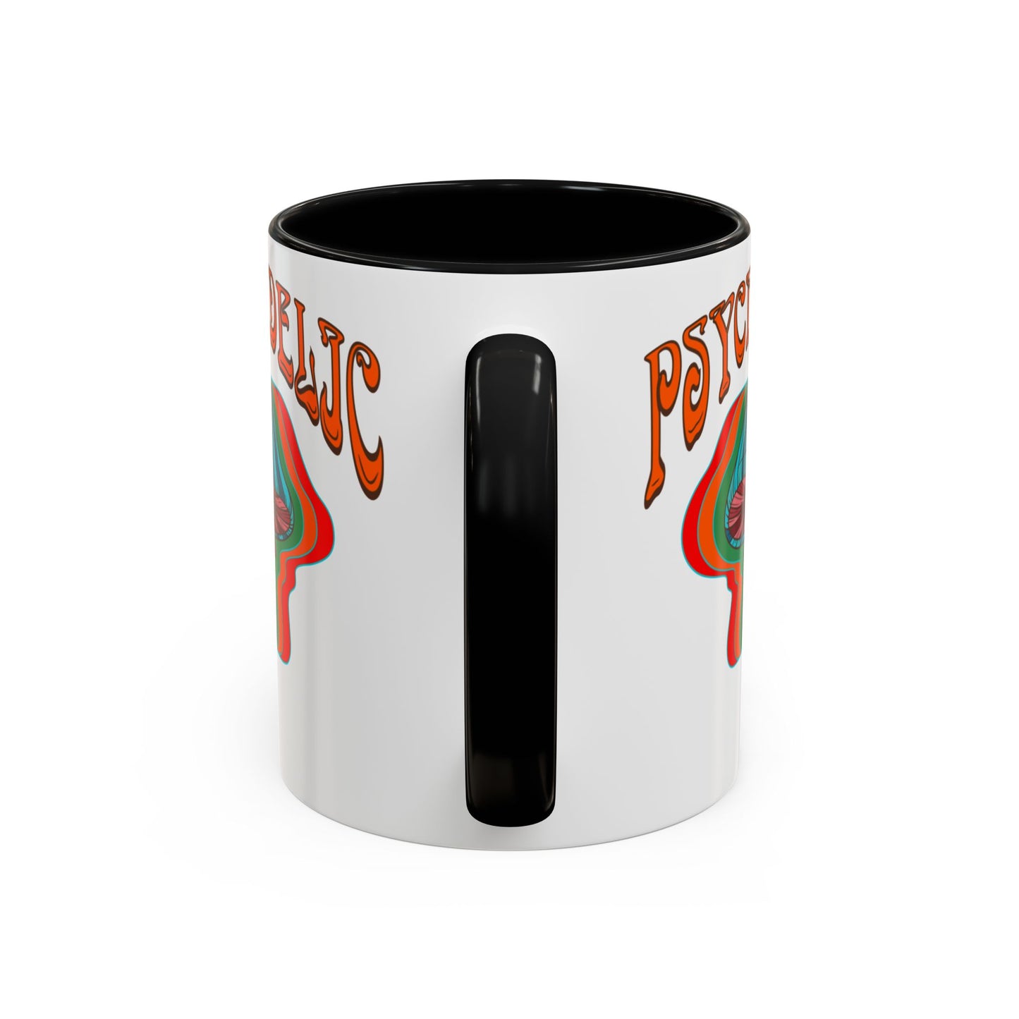 Trippy mushroom mug, hippie retro 60s 70s tea and coffee mug, Psychedelic ceramic drink cup