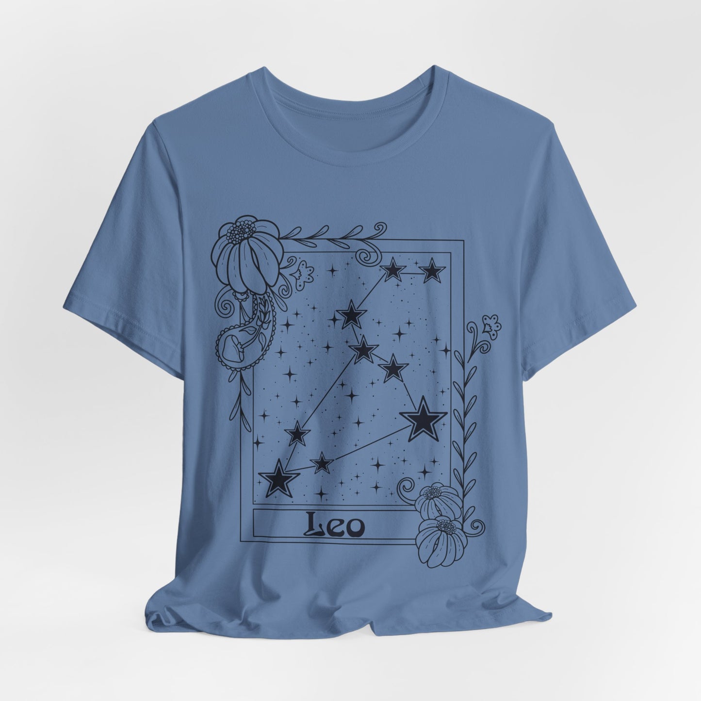 Leo Constellation T-Shirt, Zodiac astrology top, Horoscope birthday gift Tee, Star sign tarot card design tshirt
