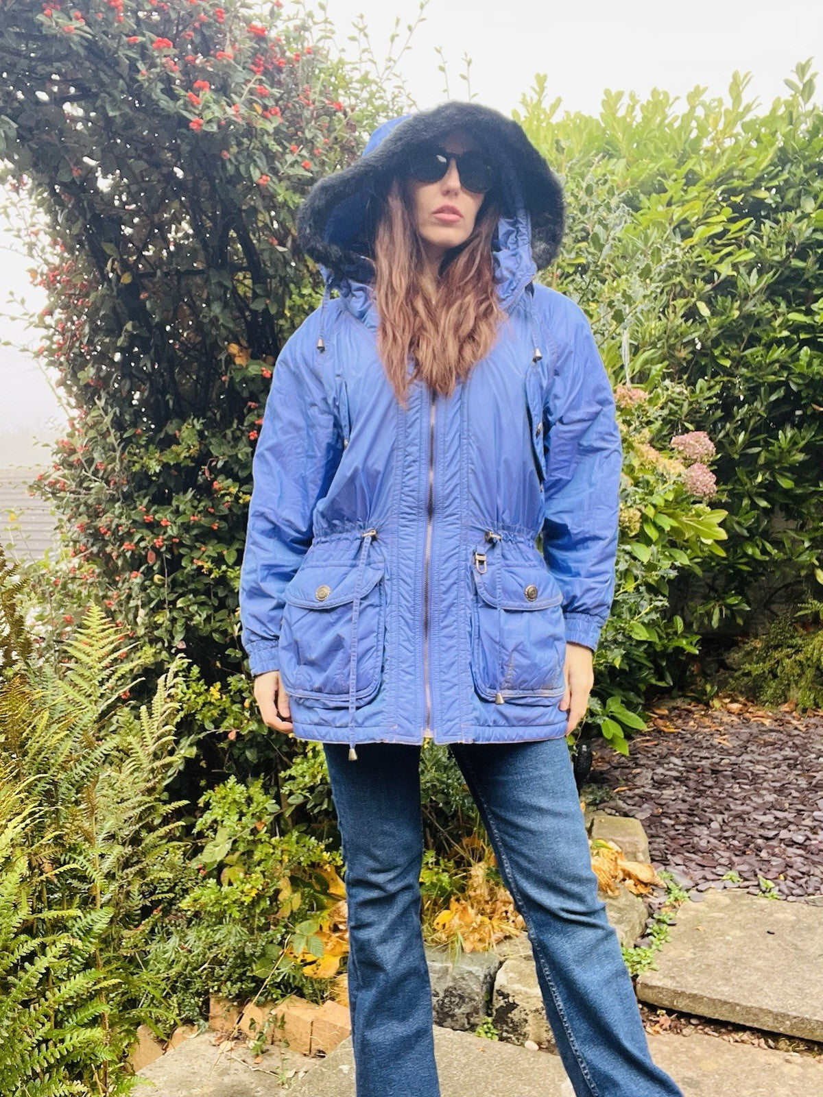 Vintage 90s Ski Jacket By Rodeo Warm Winter Coat With Hood Purple Size 10