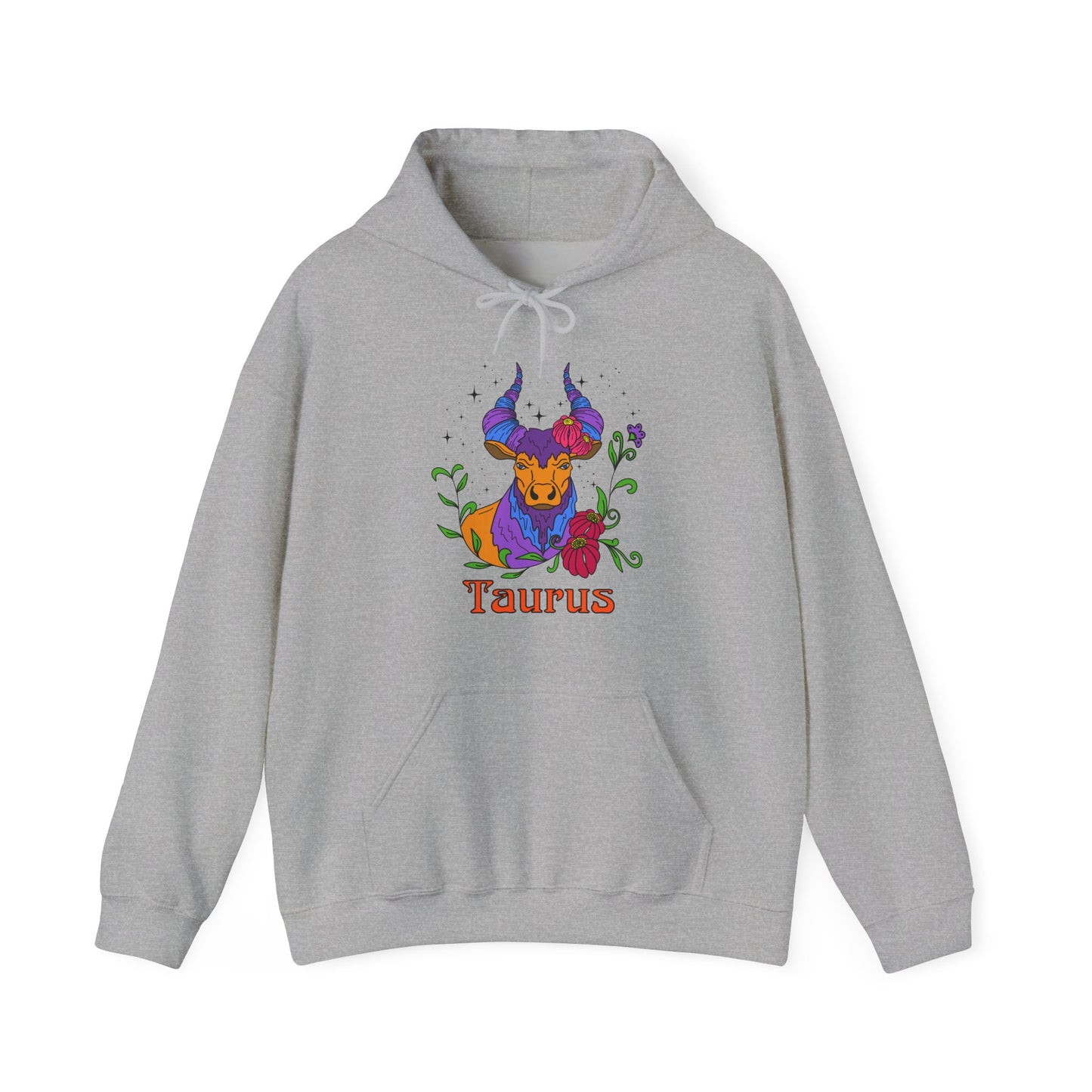 Taurus star sign Hoodie, bull zodiac astrology Jumper, Horoscope birthday gift sweatshirt, Bold retro colourful Design top