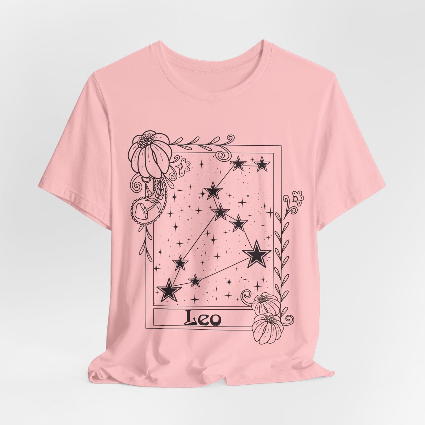 Leo Constellation T-Shirt, Zodiac astrology top, Horoscope birthday gift Tee, Star sign tarot card design tshirt