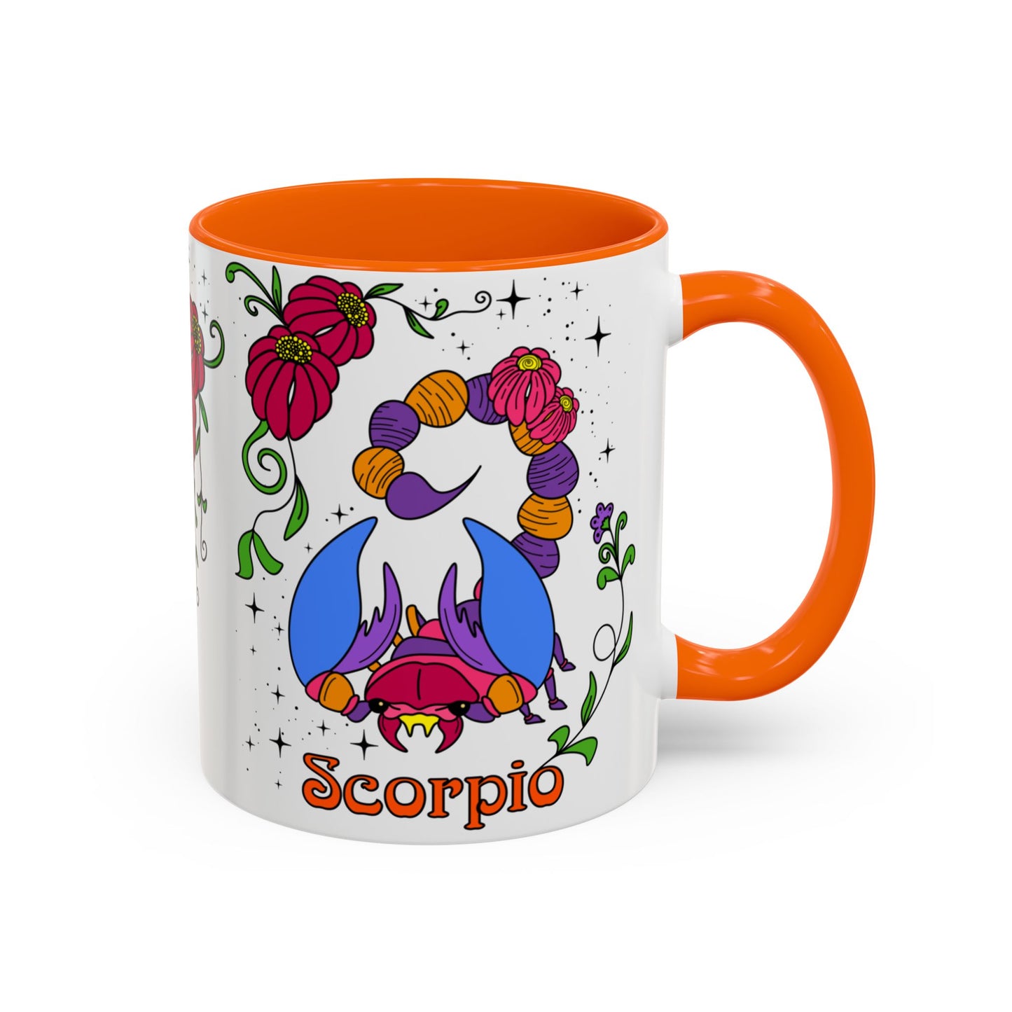 Scorpio star sign mug, Scorpion zodiac astrology coffee cup, Horoscope birthday gift mug, Bold retro colourful Design ceramic mug