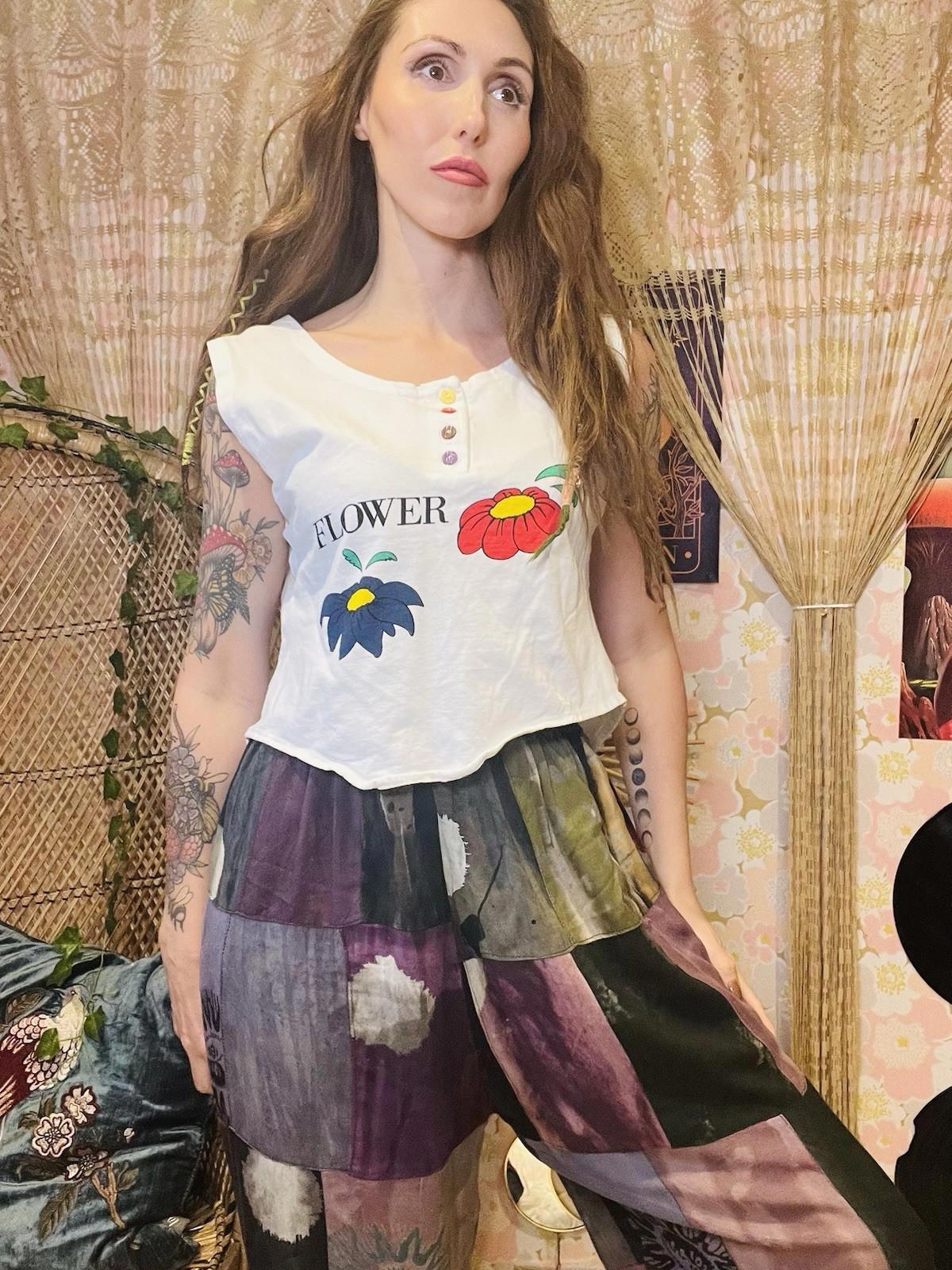 Vintage 1980s Vest Top Tank Top Retro Summer Cotton Sleeveless T-shirt 12