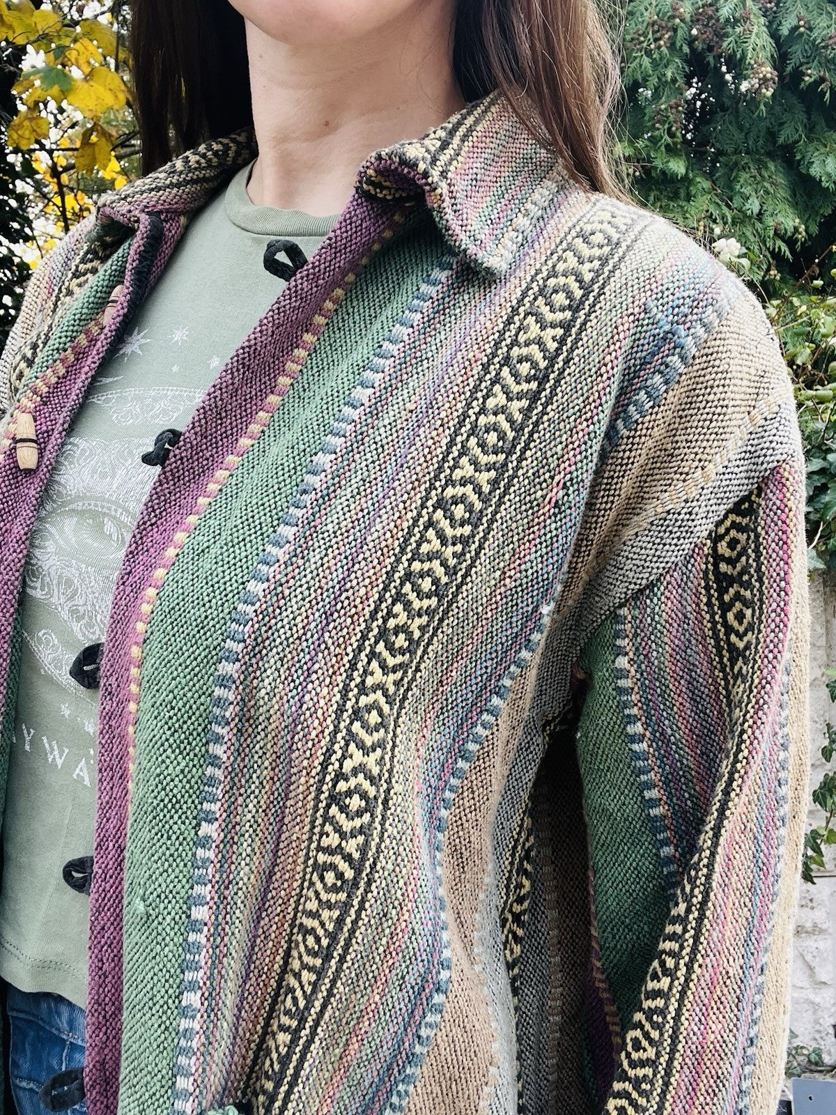 Hippie Kantha Jacket Small Size 10-12 Boho Oversized Cotton Hippy Coat