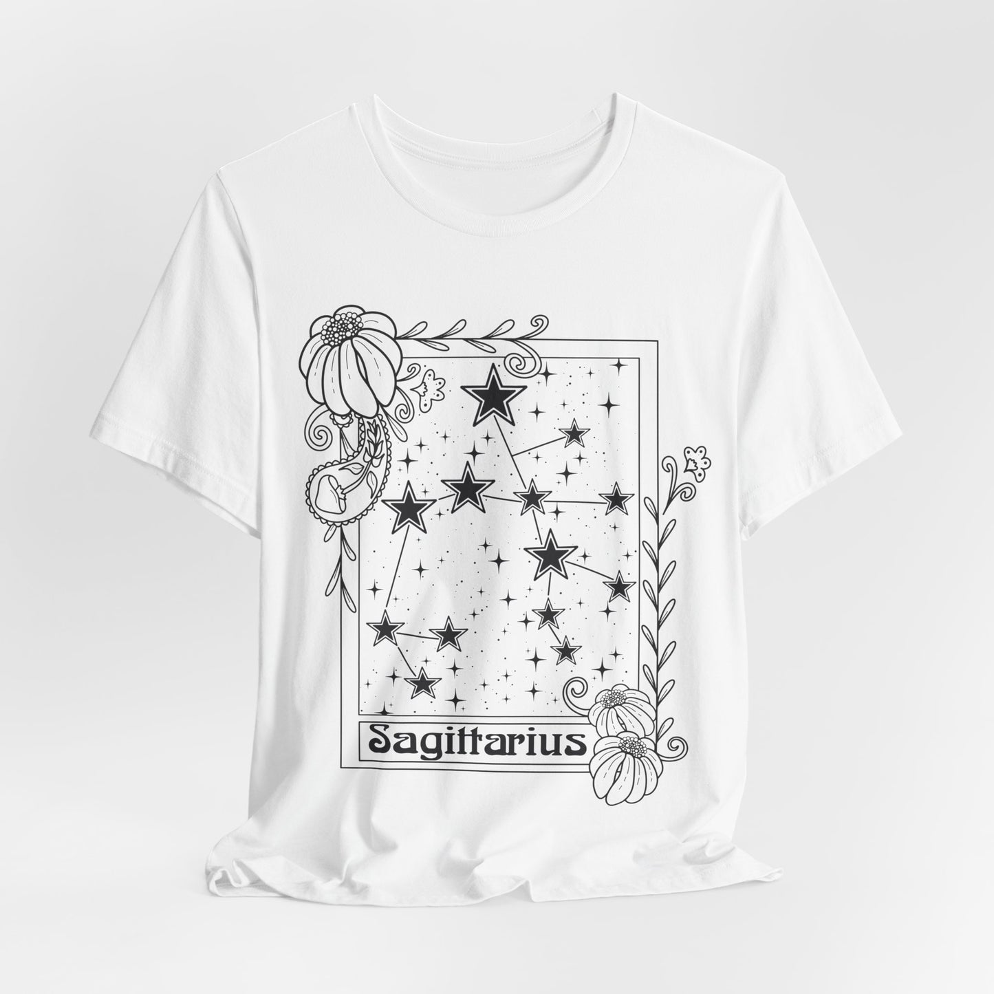 Sagittarius Constellation T-Shirt, Zodiac astrology top, Horoscope birthday gift Tee, Star sign tarot card design tshirt