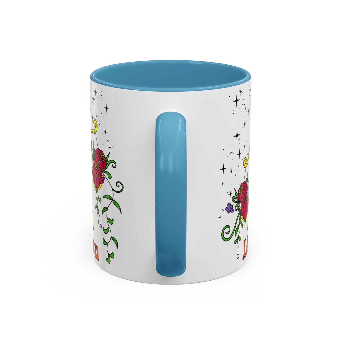 Libra star sign mug, Scales zodiac astrology coffee cup, Horoscope birthday gift mug, Bold retro colourful Design ceramic mug