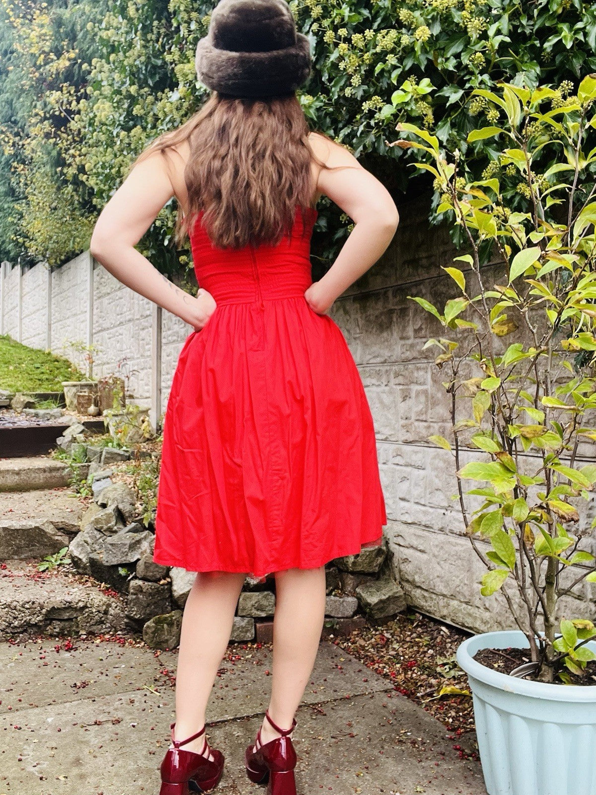 Vintage 90s Party Dress Red Size 10 Retro 1990s Corset Dress With Bow Detail