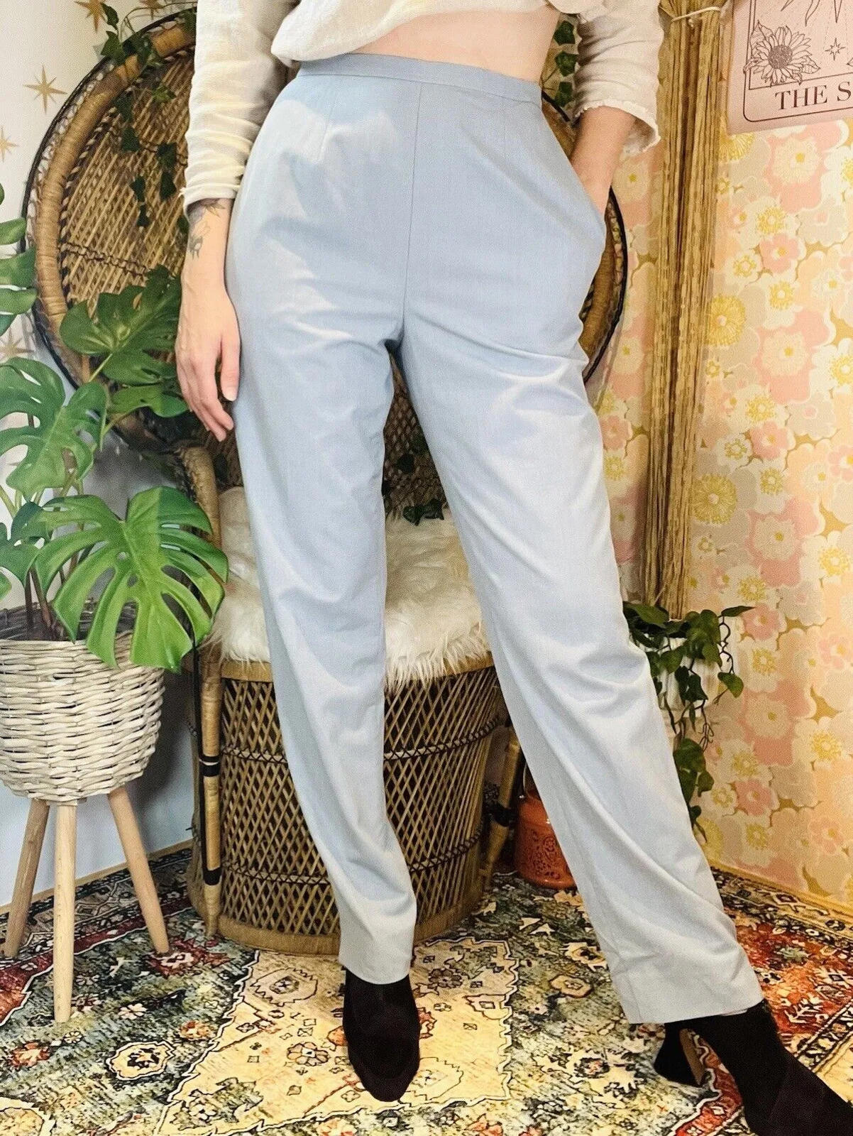 Vintage 1980s Trousers 10 Tapered Leg By St Michael High Waist Office Work Wear