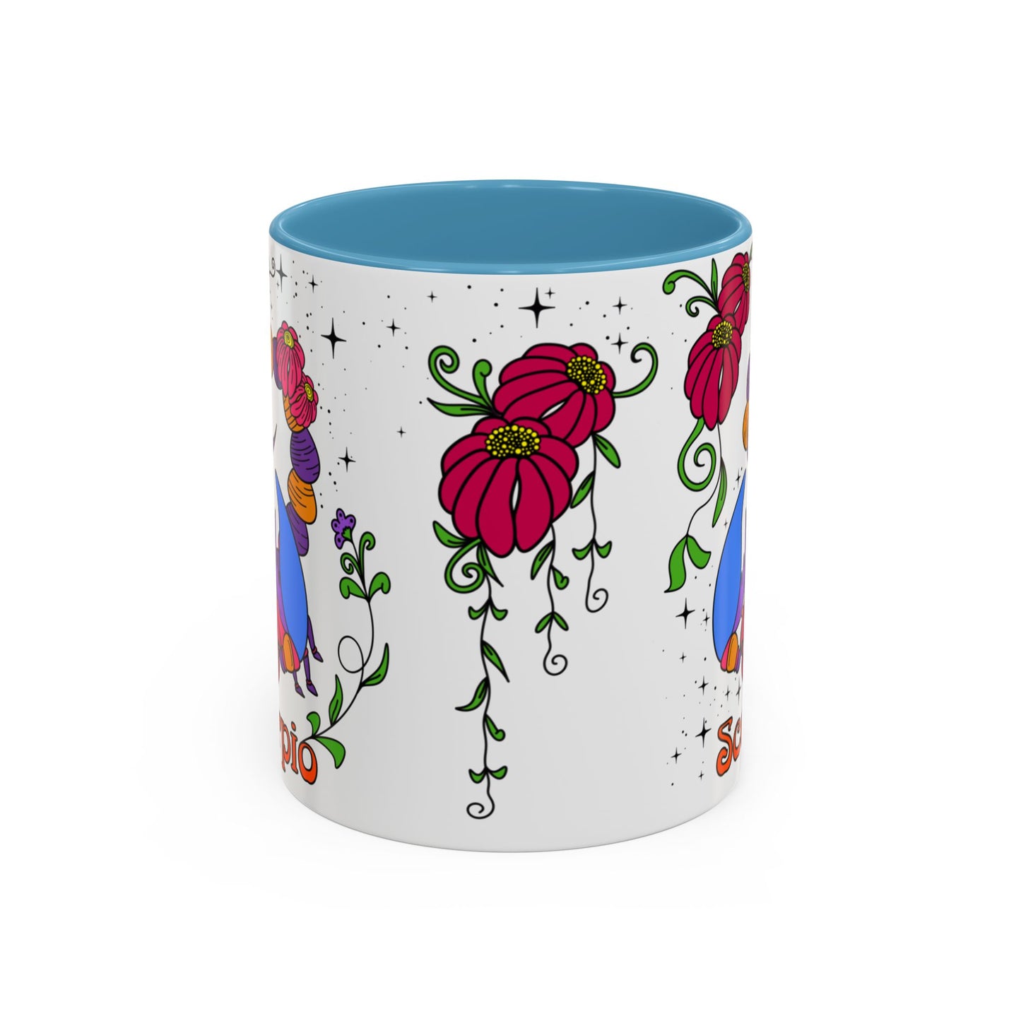 Scorpio star sign mug, Scorpion zodiac astrology coffee cup, Horoscope birthday gift mug, Bold retro colourful Design ceramic mug