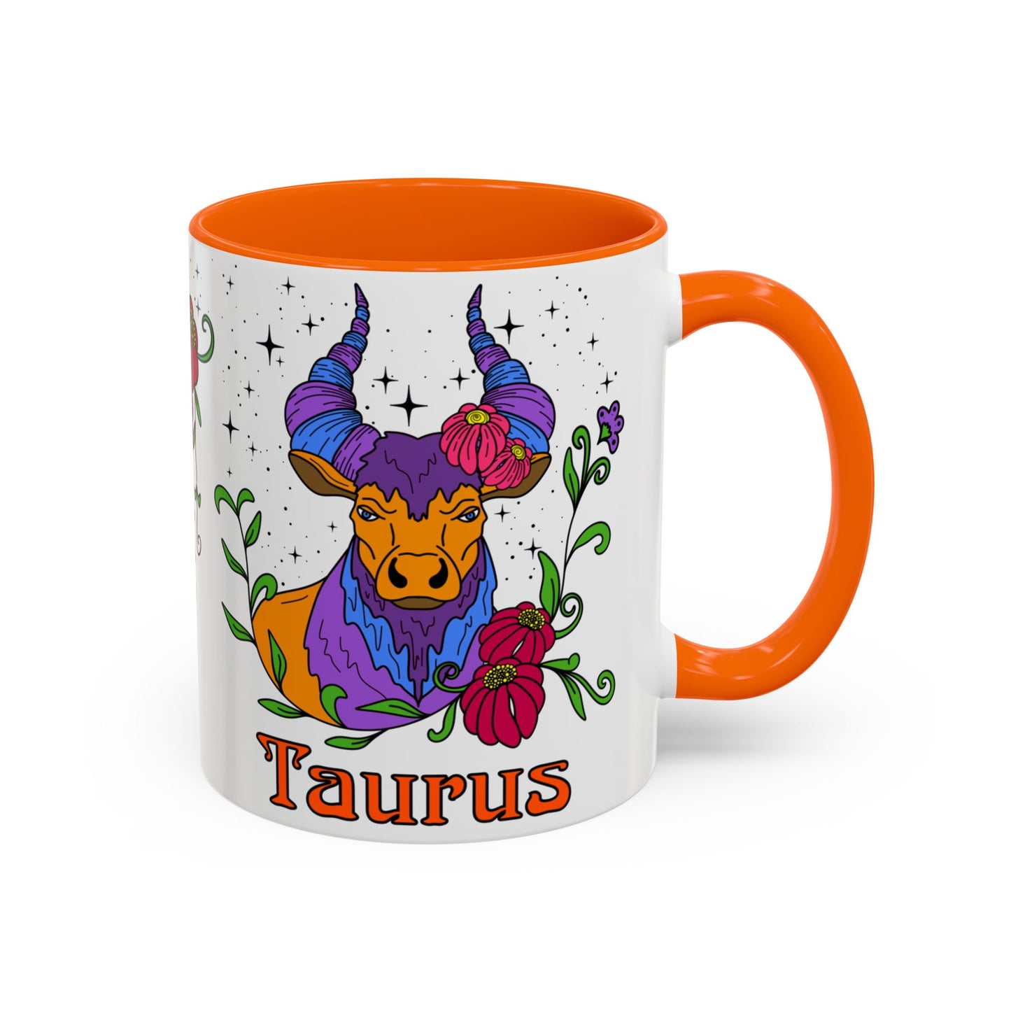 Taurus star sign mug, Bull zodiac astrology coffee cup, Horoscope birthday gift mug, Bold retro colourful Design ceramic mug