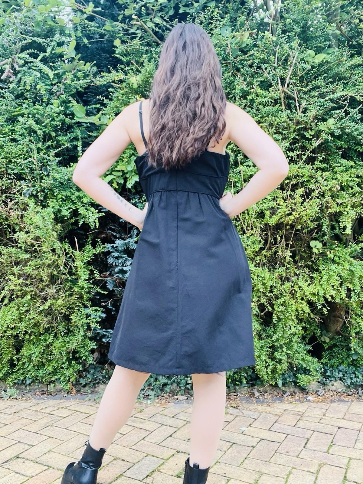 Vintage Y2K Strappy Dress By Esprit Empire Waist Little Black Dress Size 16