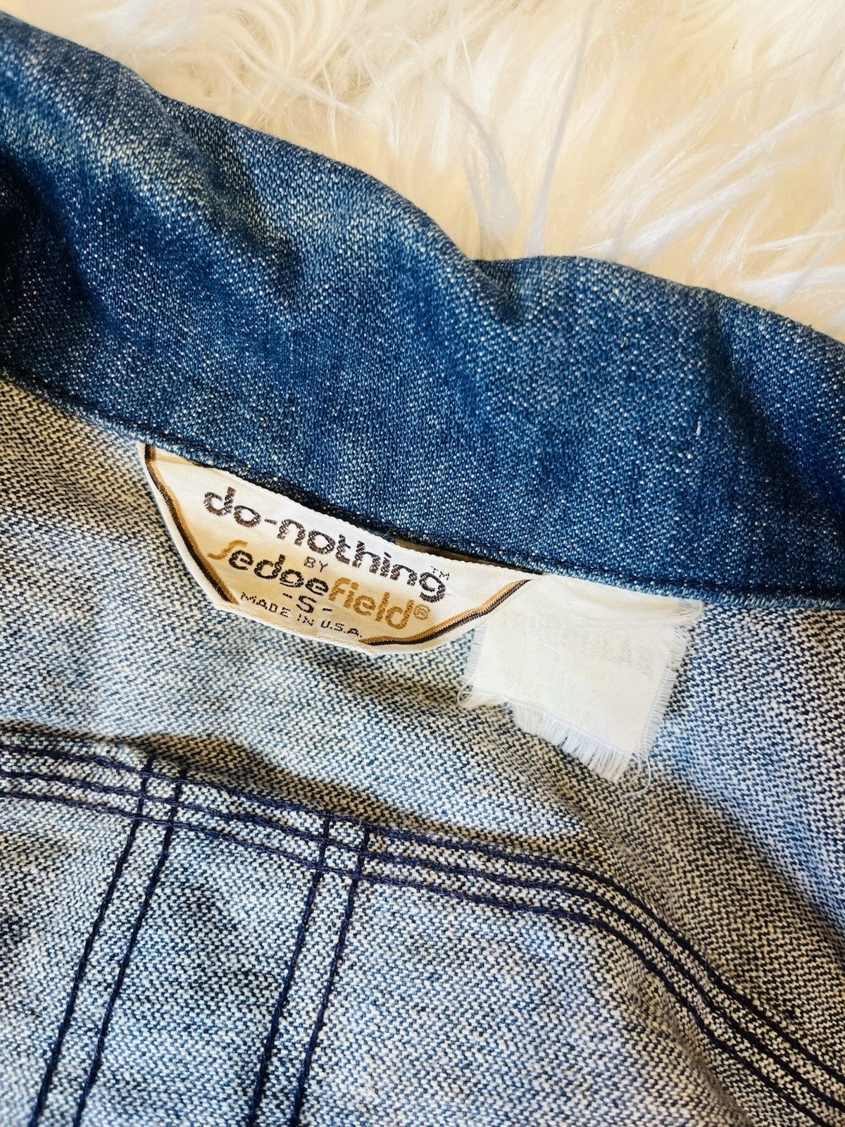 Vintage 1970s Denim Jacket Reworked Donothing Sedgefield Retro Festival Coat S