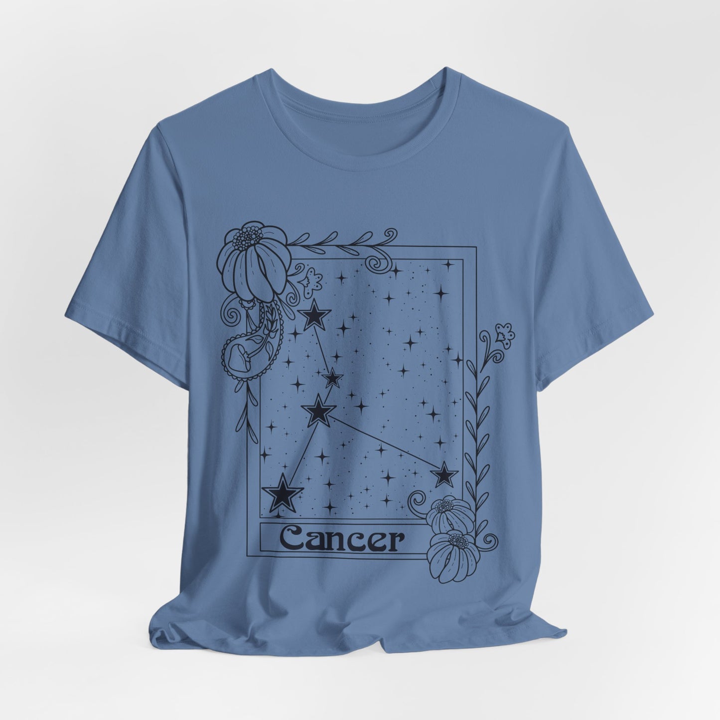 Cancer Constellation T-Shirt, Zodiac astrology top, Horoscope birthday gift Tee, Star sign tarot card design tshirt
