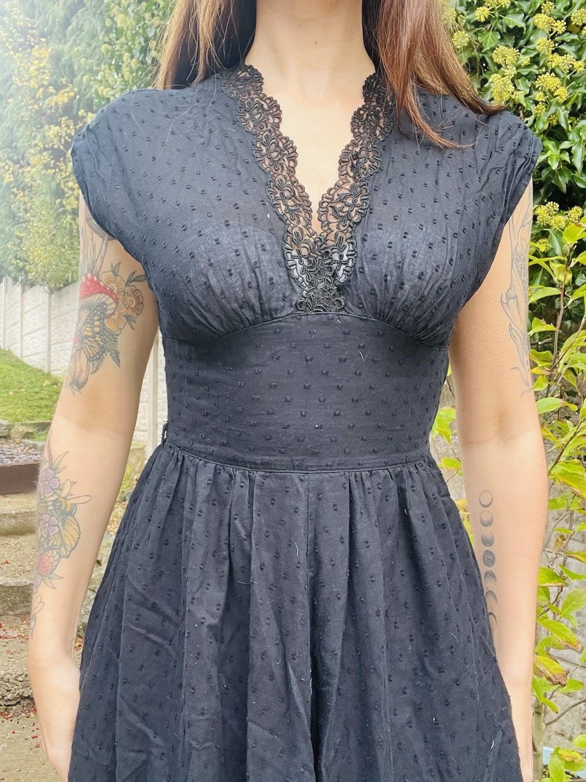 Vintage 70s Long Dress Black Size 10 By Elknot Whimsigoth Boho Goth Ankle Length