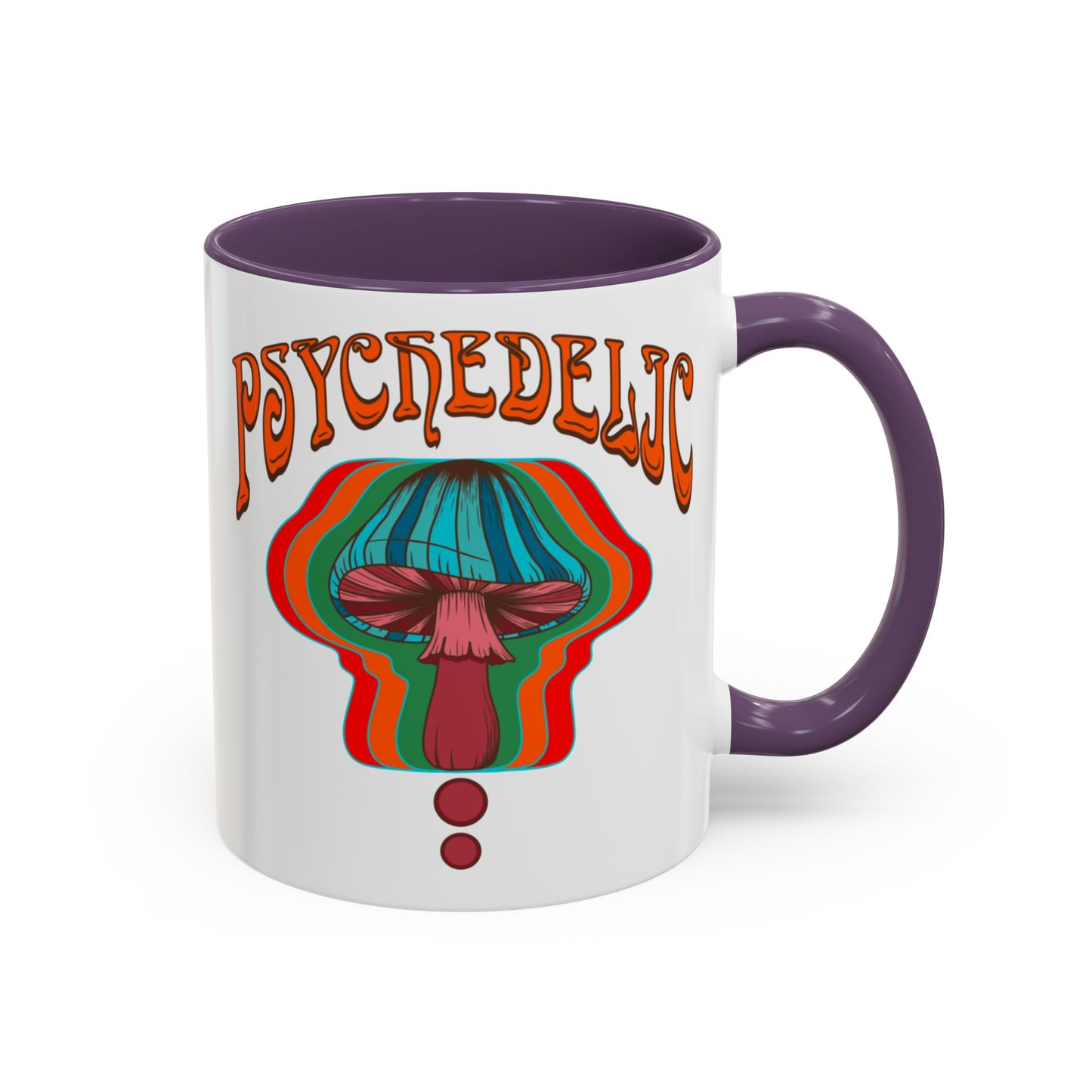 Trippy mushroom mug, hippie retro 60s 70s tea and coffee mug, Psychedelic ceramic drink cup