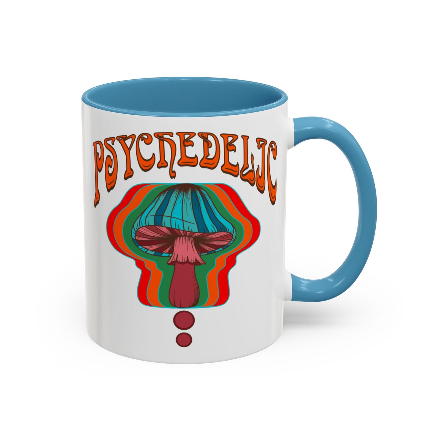 Trippy mushroom mug, hippie retro 60s 70s tea and coffee mug, Psychedelic ceramic drink cup