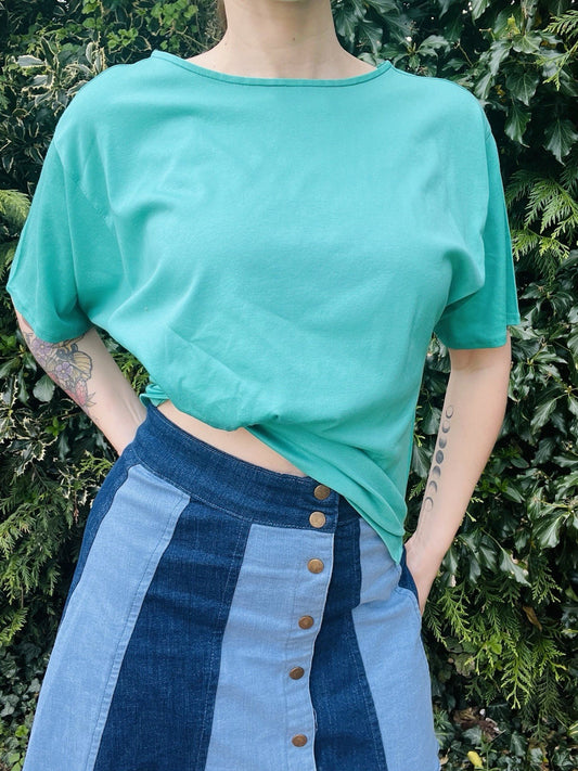 Vintage 80s Cotton T-shirt Plain Single Stitch Short Sleeve Tee Top By Ascota 14