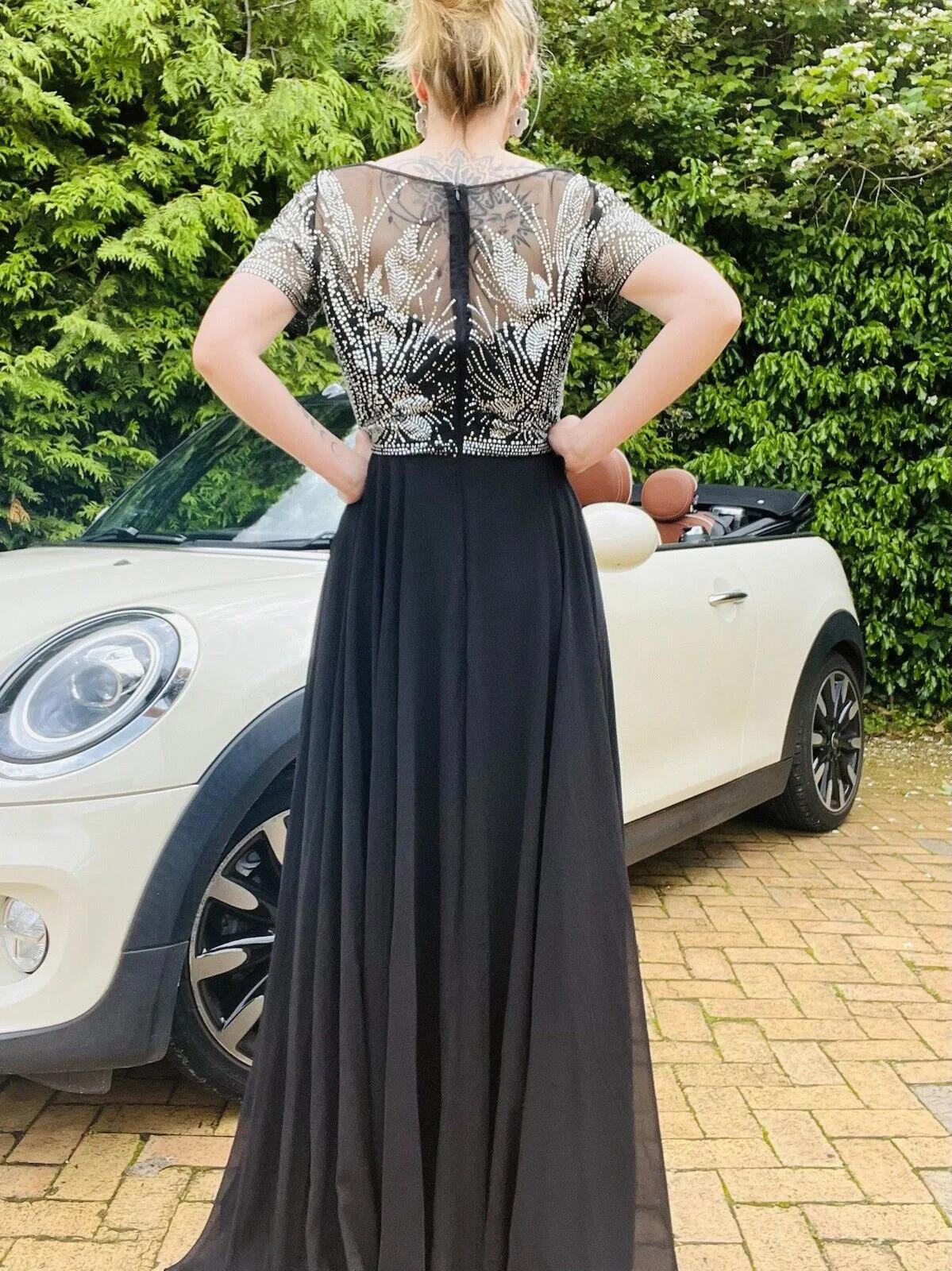 Bulava Embellished Prom Dress Cocktail Party Long Maxi With Slit Black 14 16