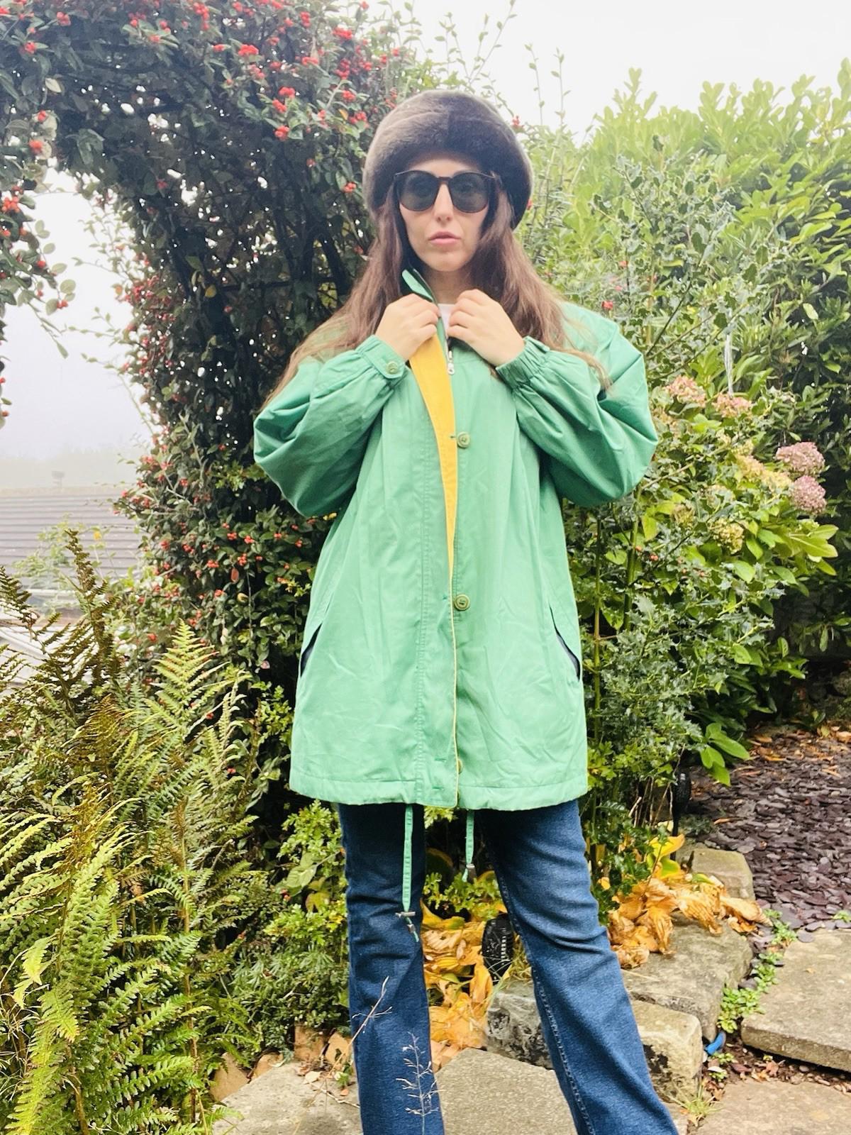 Vintage 80s Winter Coat size 10 St Michael Oversized Retro Block Colour Jacket