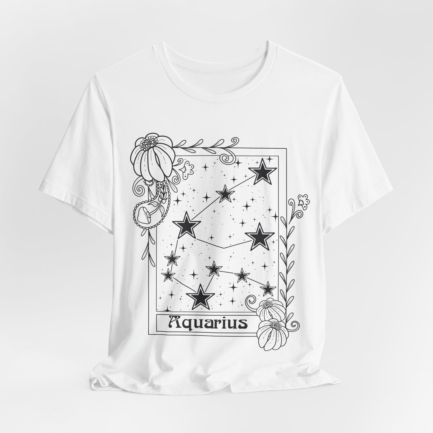 Aquarius Constellation T-Shirt, Zodiac astrology top, Horoscope birthday gift Tee, Star sign tarot card design tshirt