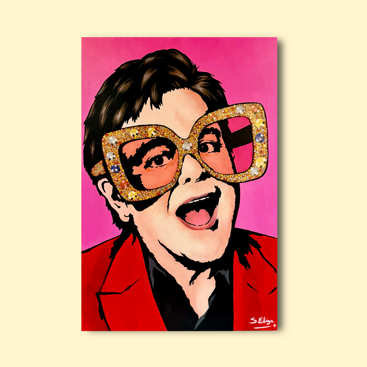 Elton John - Retro 70s Graphic Pop Art Portrait Print